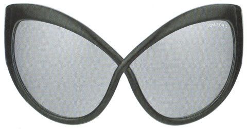 Tom Ford Tom Ford Daphne FT0219 Oversized Cat Eye Black Sunglasses Size ONE SIZE - 2 Thumbnail