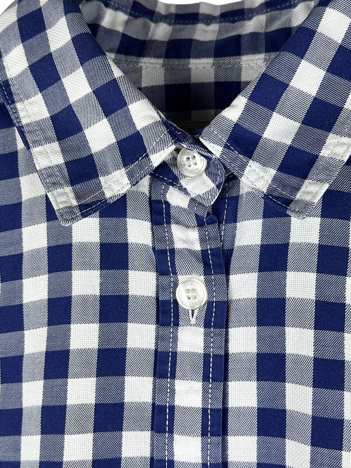 Burberry Burberry Brit Blue White Check Shirt Long Sleeve Women’s XXS Size XXS / US 00 / IT 34 - 4 Thumbnail