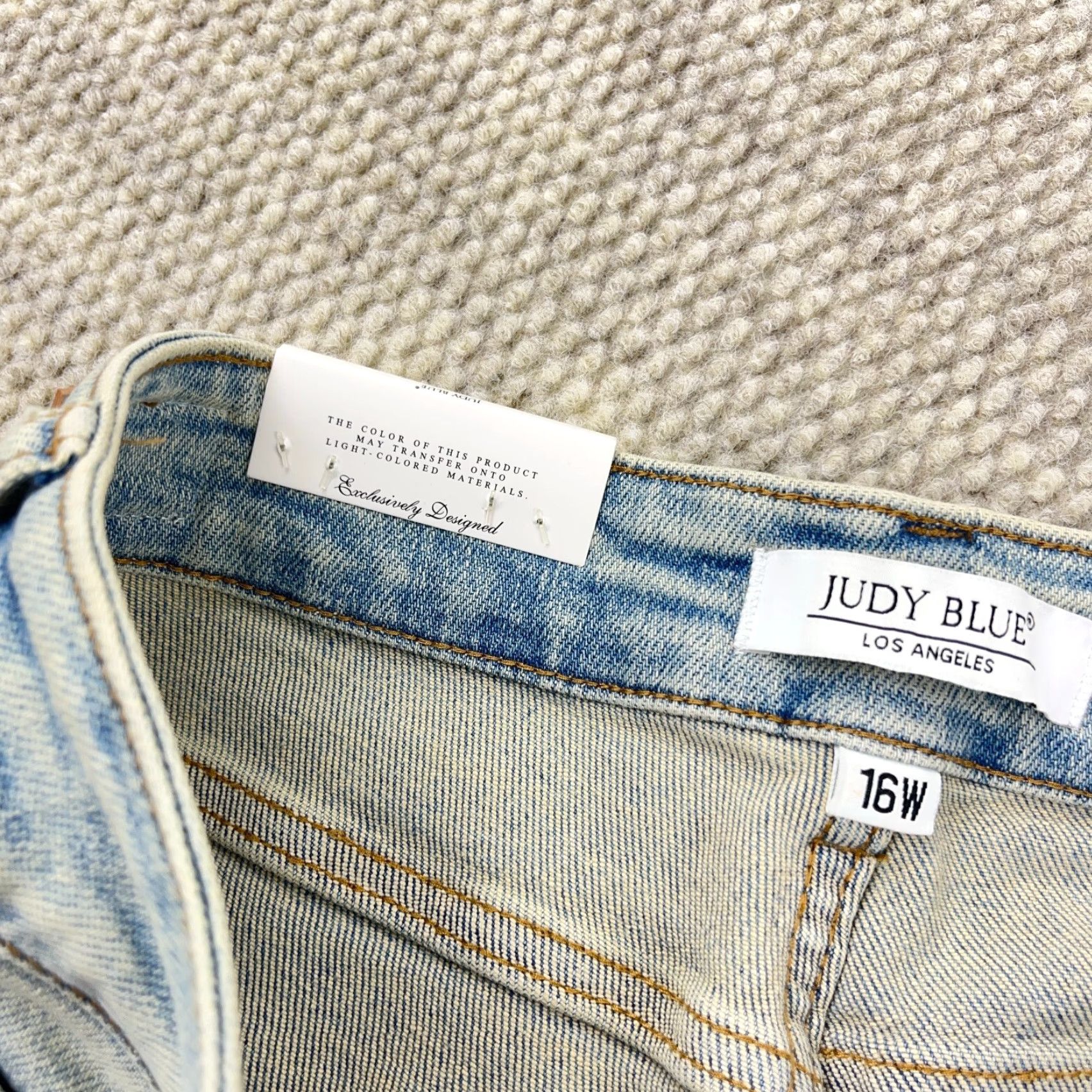 Vintage Judy Blue Jeans Women 16W Straight Leg High Waist Light Wash Distressed Holes Jeans Size 38" / US 16 / IT 52 - 5 Thumbnail