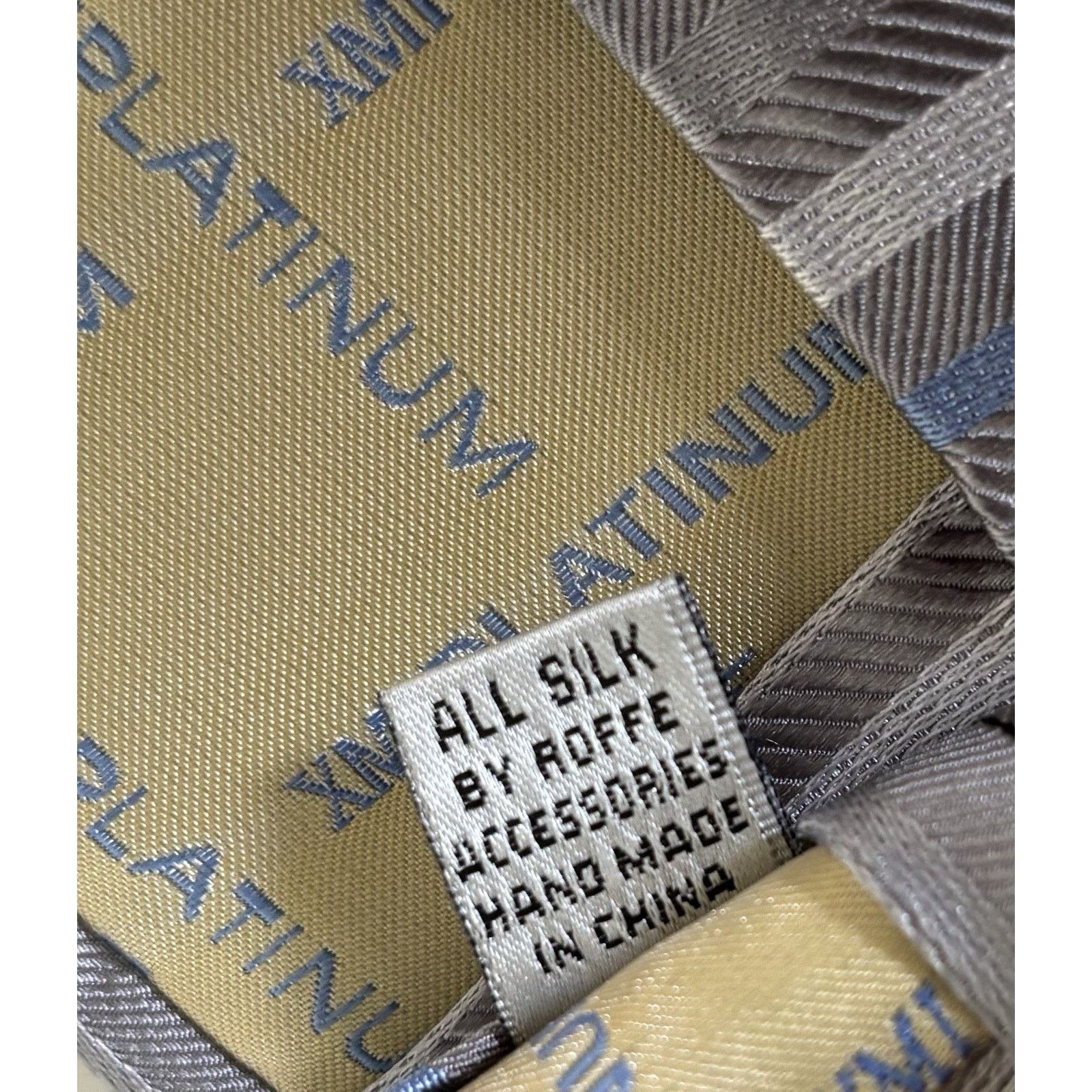 XMI Platinum XMI Platinum Repp Stripe Hand Made Standard 100% Silk Size ONE SIZE - 4 Thumbnail