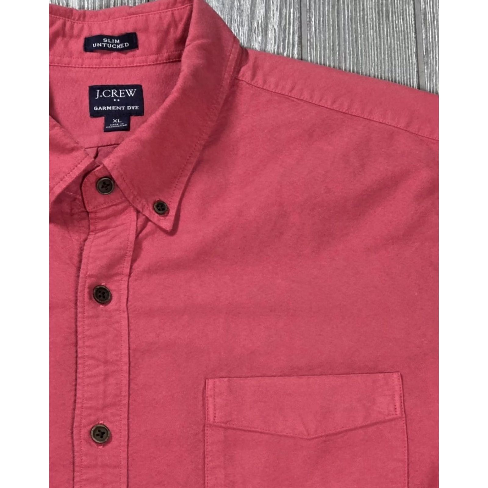 J.Crew J. Crew Men Button-Up Oxford Coral Garment Dyed Shirt Long Sleeve XL Slim Untuck Shirt Size US XL / EU 56 / 4 - 3 Thumbnail