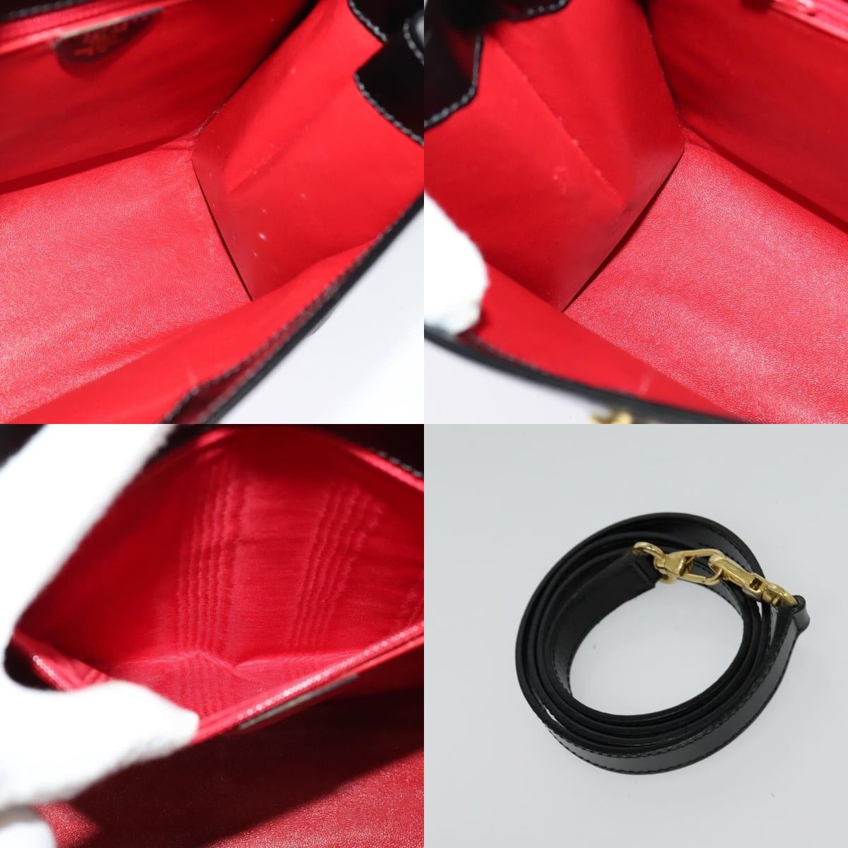 Celine CELINE Hand Bag Leather Black Gold Size ONE SIZE - 12 Thumbnail