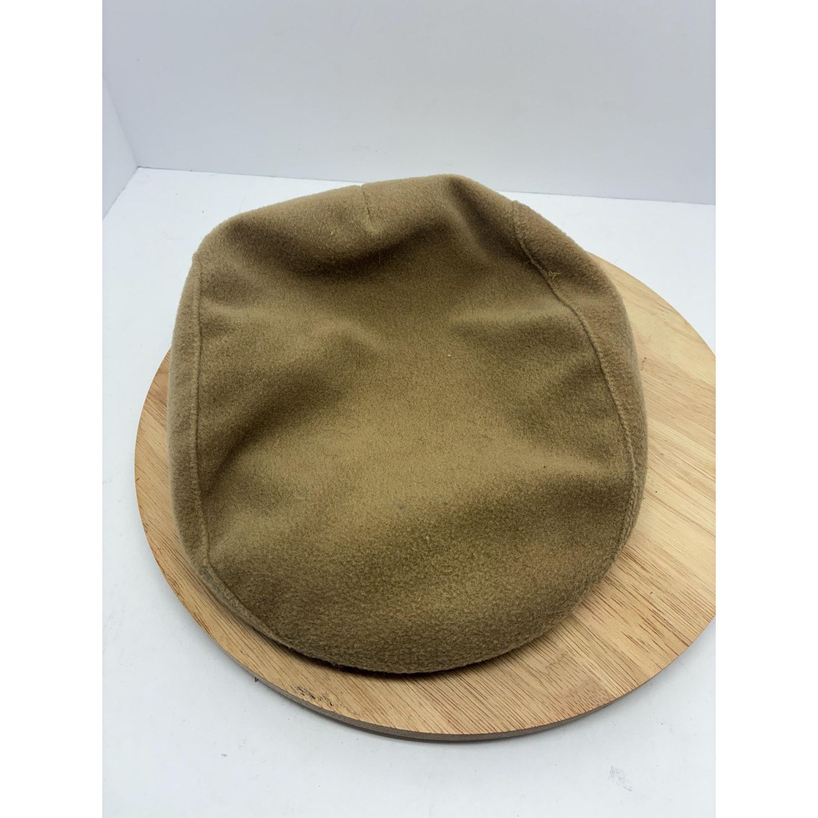 Other Vintage Wool Newsboy Cap Made in USA, Camel Brown 7 1/2 Size ONE SIZE - 4 Thumbnail