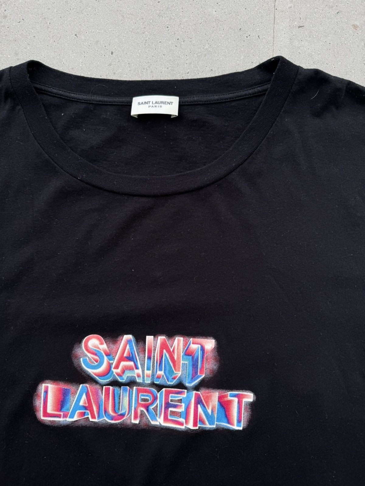 Designer × Saint Laurent Paris × Yves Saint Laurent Saint Laurent Paris neon Logo tee Size US L / EU 52-54 / 3 - 2 Thumbnail