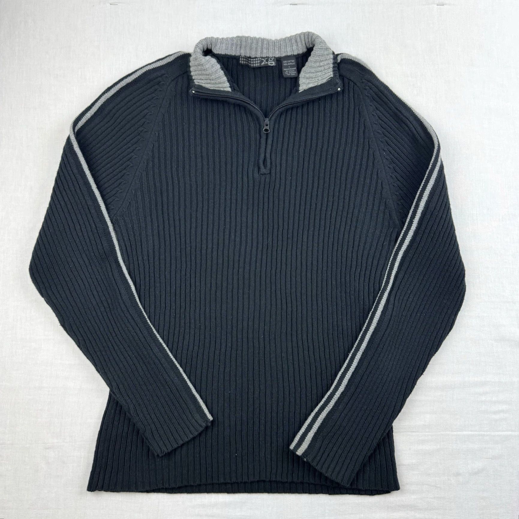 Vintage VINTAGE Y2K Extreme Gear Sweatshirt Adult Large Black Striped Quarter Zip Punk Thermal Size US L / EU 52-54 / 3 - 2 Thumbnail