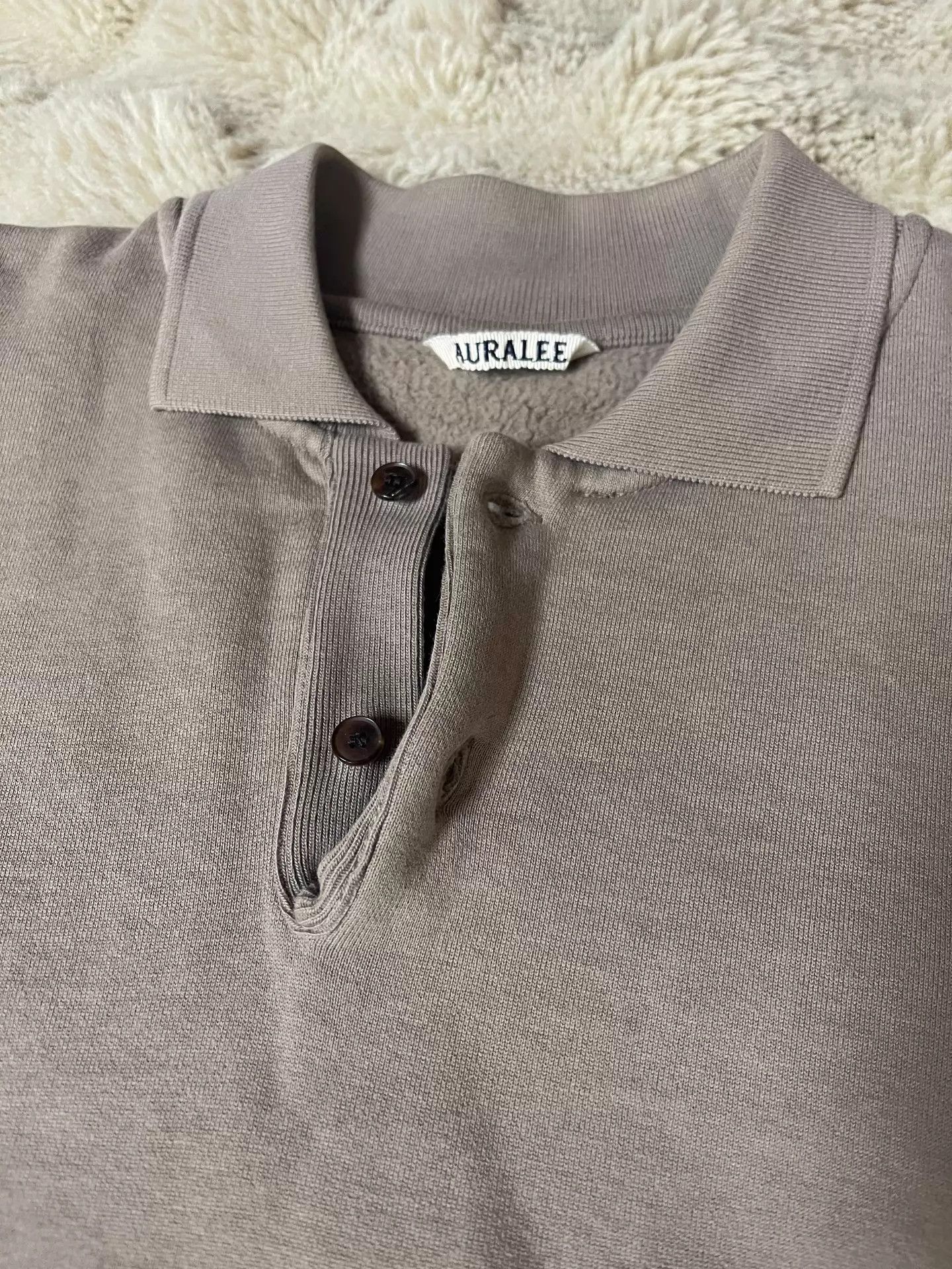 Auralee AURALEE SMOOTH SOFT Fleece Polo Brown 5 Like New Size US XXL / EU 58 / 5 - 5 Thumbnail