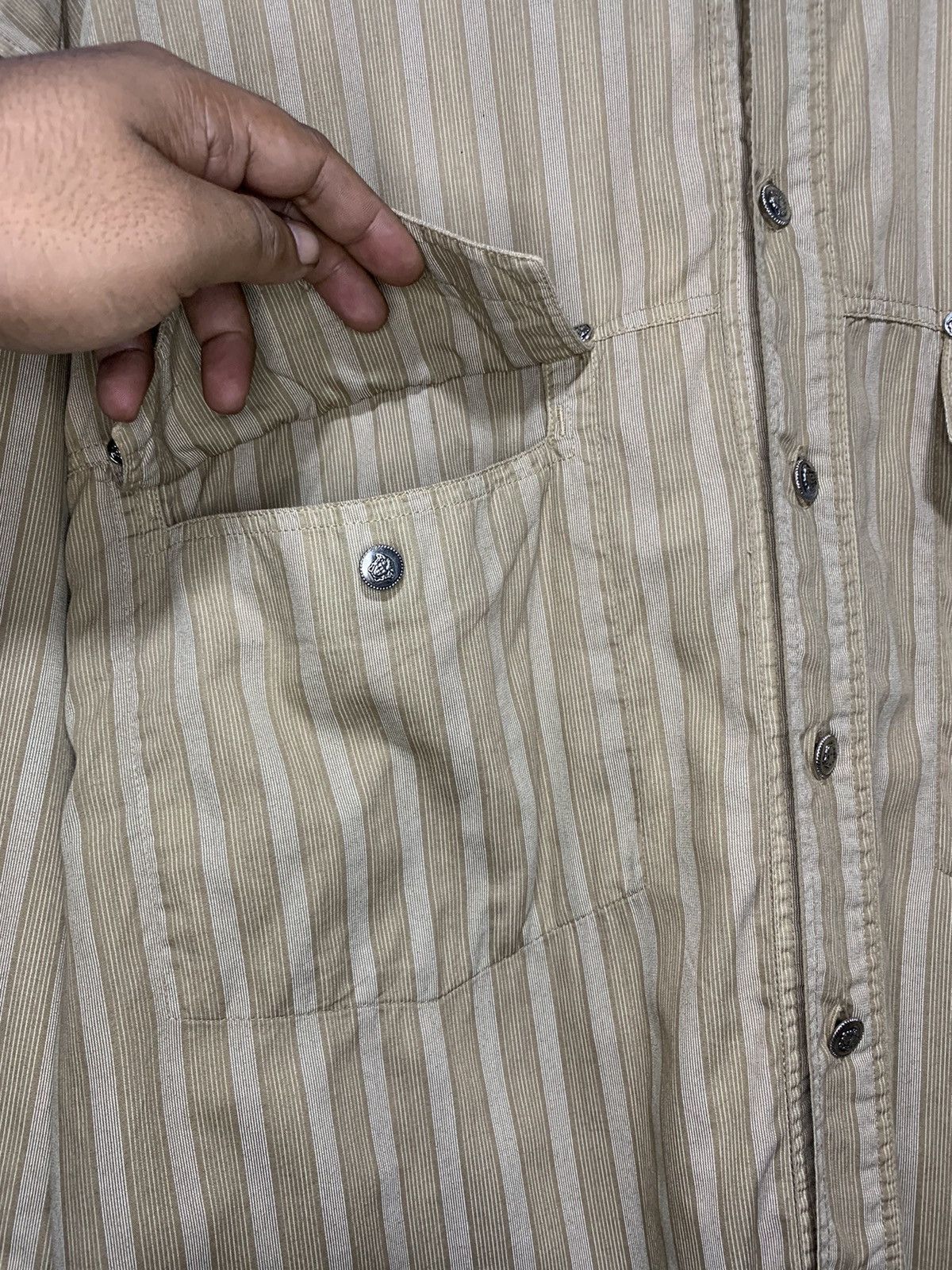 Versace Versace jeans couture oversized striped button down shirt Size US L / EU 52-54 / 3 - 9 Thumbnail