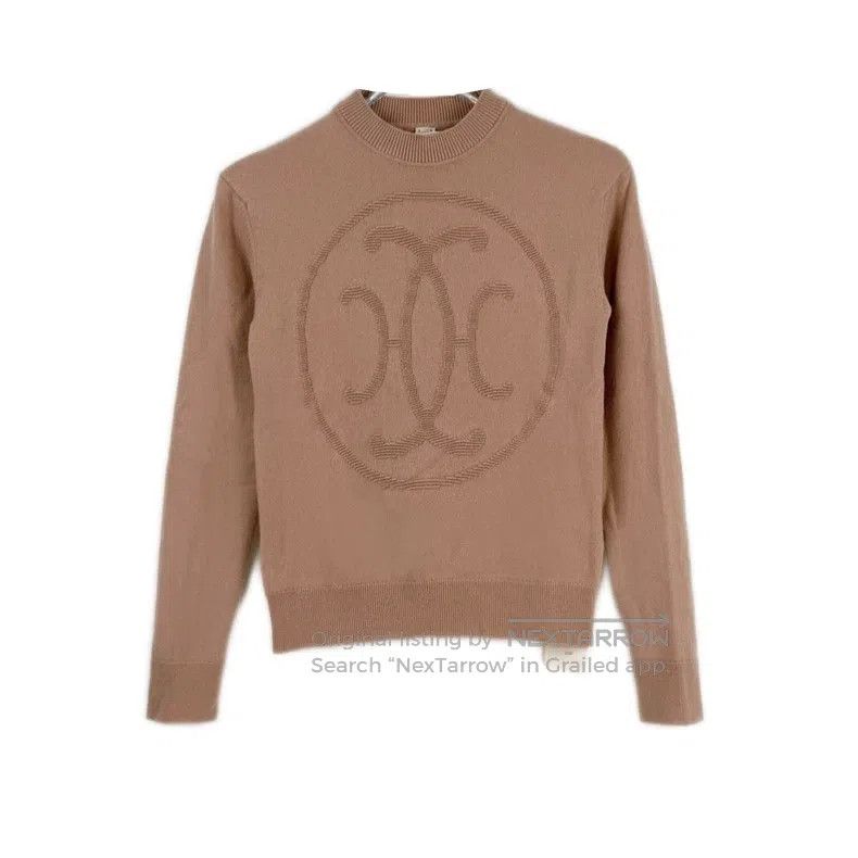 Hermes Hermes Pinkish cashmere sweater with large logo Size XXS / US 00 / IT 34 - 1 Thumbnail