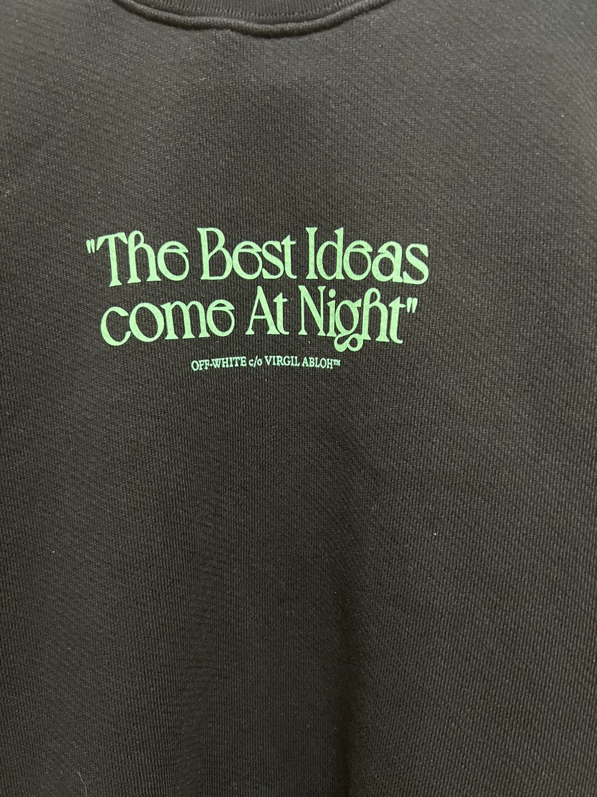Off-White Off-White Sweatshirt | The Best Ideas Come At Night | XS Size US XS / EU 42 / 0 - 3 Thumbnail