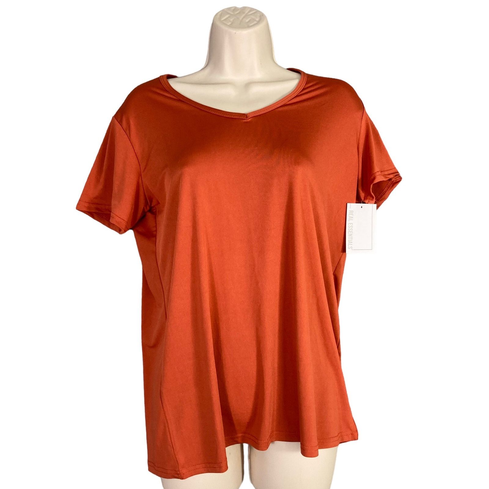 Other Real Essentials Women's Medium Orange T-Shirt Lightweight Size M / US 6-8 / IT 42-44 - 1 Thumbnail