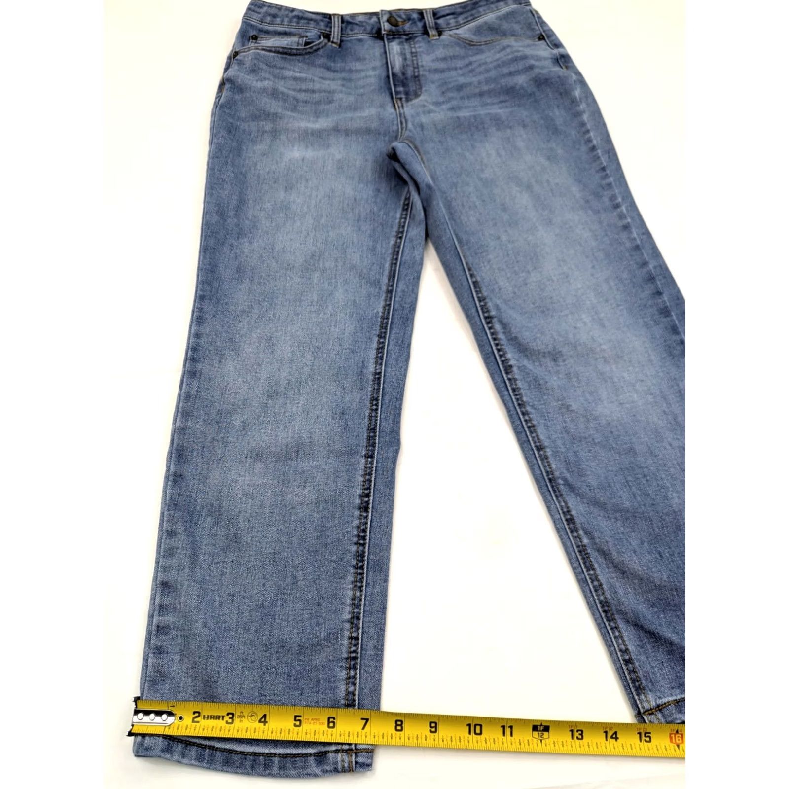 Vintage Oat New York Blue Jeans Women 8 30x26 High Rise Straight Medium Wash Denim 5-Pocket Stretch Vintage: No (Not Vintage) Size 30" / US 8 / IT 44 - 2 Thumbnail