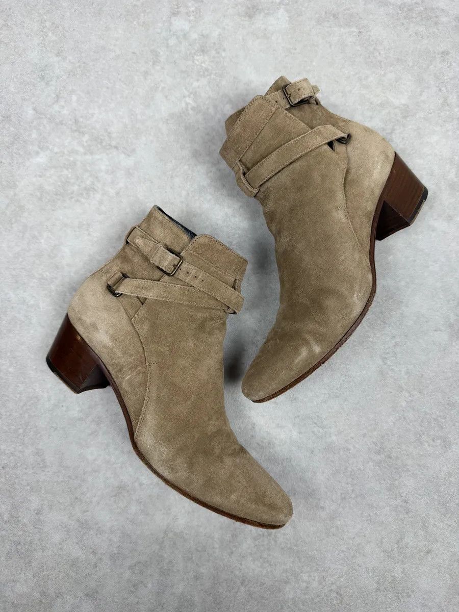 Saint Laurent Paris AW2013 Saint Laurent Beige Suede Leather Ankle Boots Size US 7.5 / IT 37.5 - 2 Thumbnail