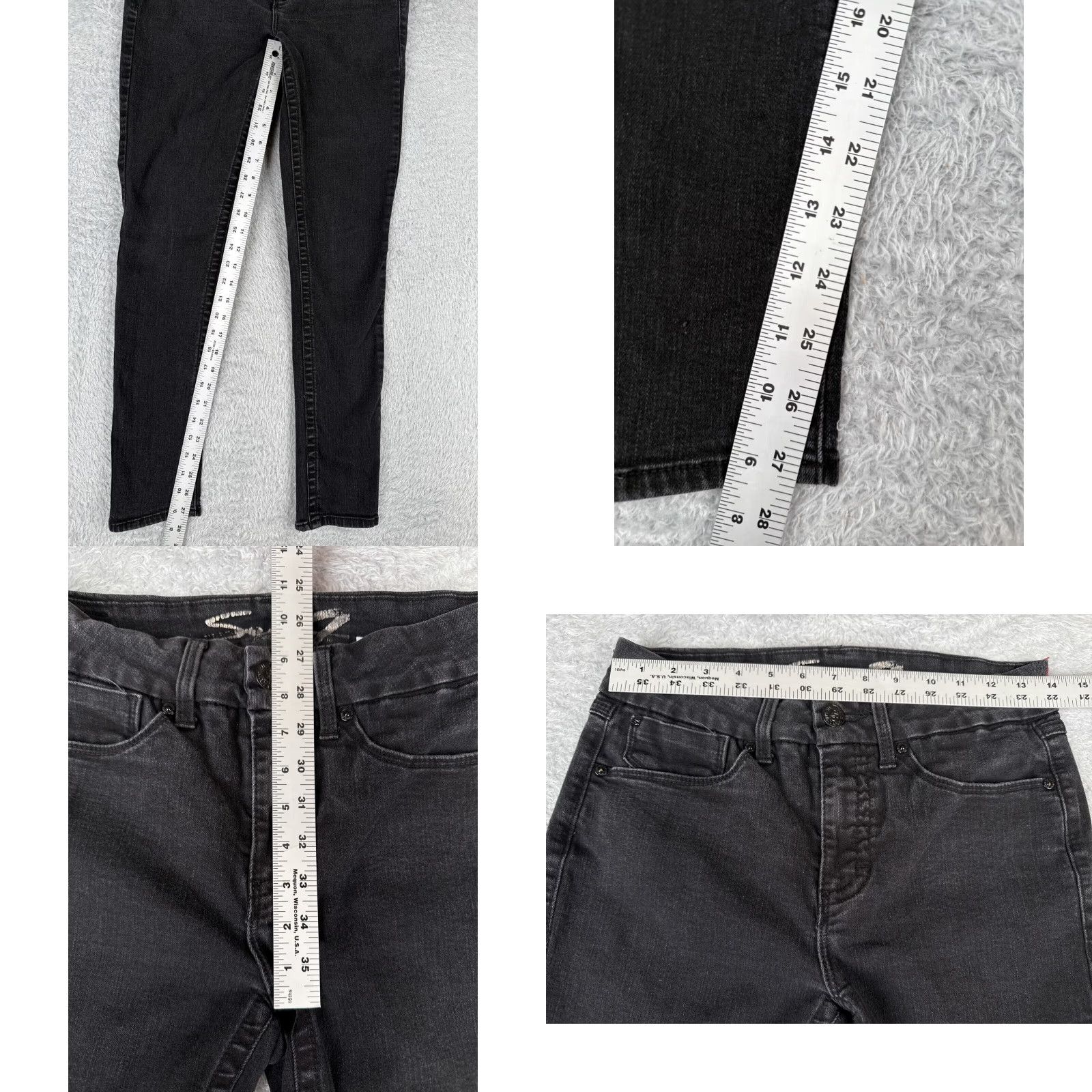 Vintage Seven7 Jeans Women 6 Black Denim High Rise Skinny Tapered Cotton 28x27 Tummyless Womens Size 28" / US 6 / IT 42 - 8 Thumbnail