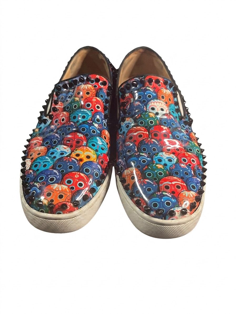 Christian Louboutin Christian Louboutin Roller Boat Skull Spikes Slip-On SZ 44 Size US 10.5 / EU 43-44 - 3 Thumbnail