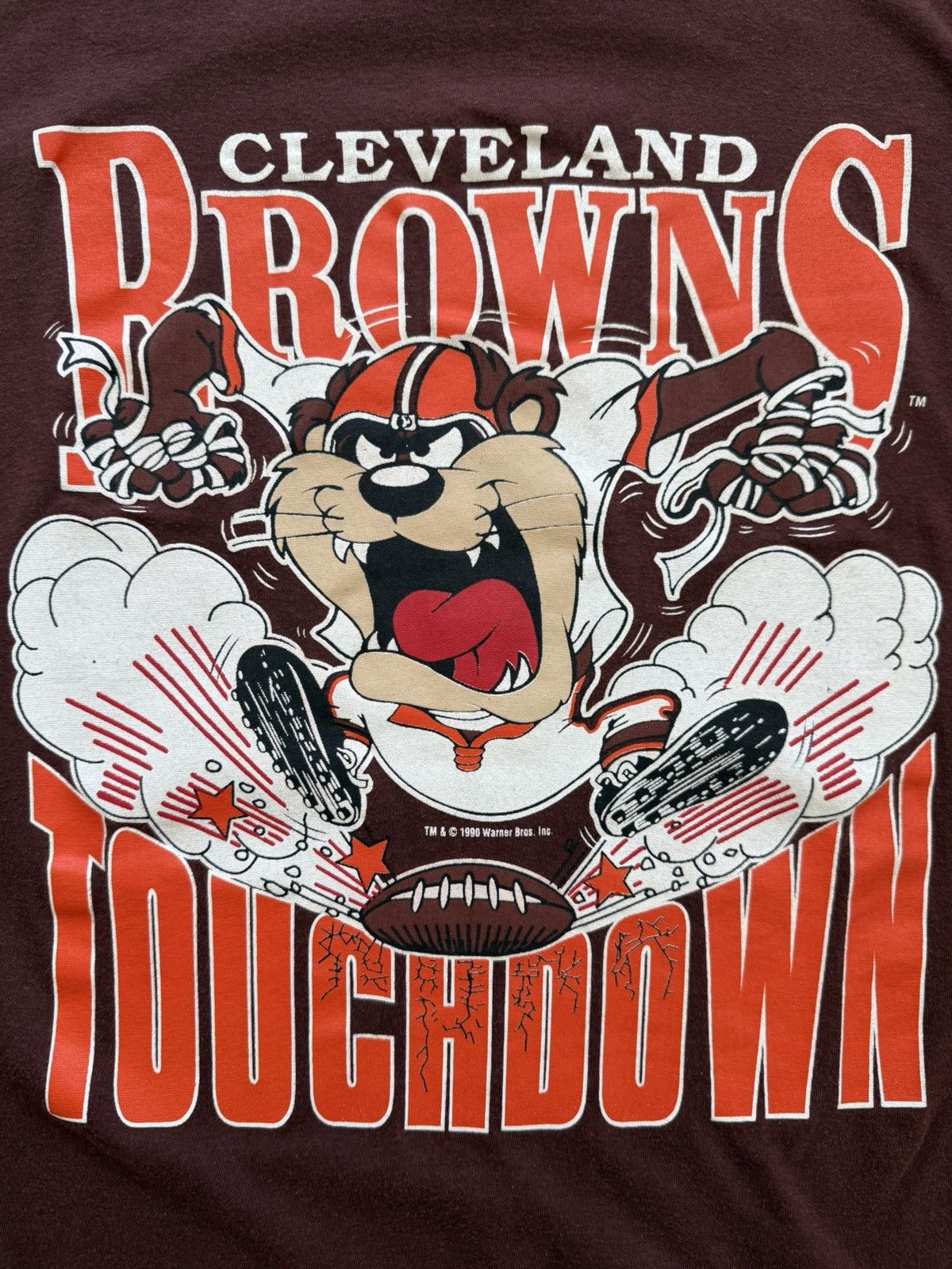 NFL Vintage ‘90 Cleveland Browns Taz Touchdown Shirt Size US L / EU 52-54 / 3 - 2 Thumbnail