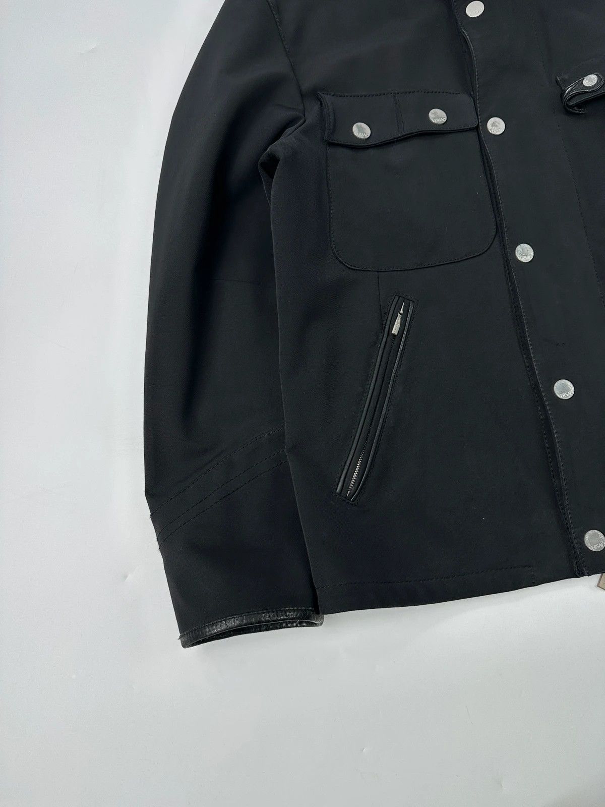 Versace Versace Early 00’s Black 4 Pockets High Collar Bomber Jacket Size US M / EU 48-50 / 2 - 5 Thumbnail