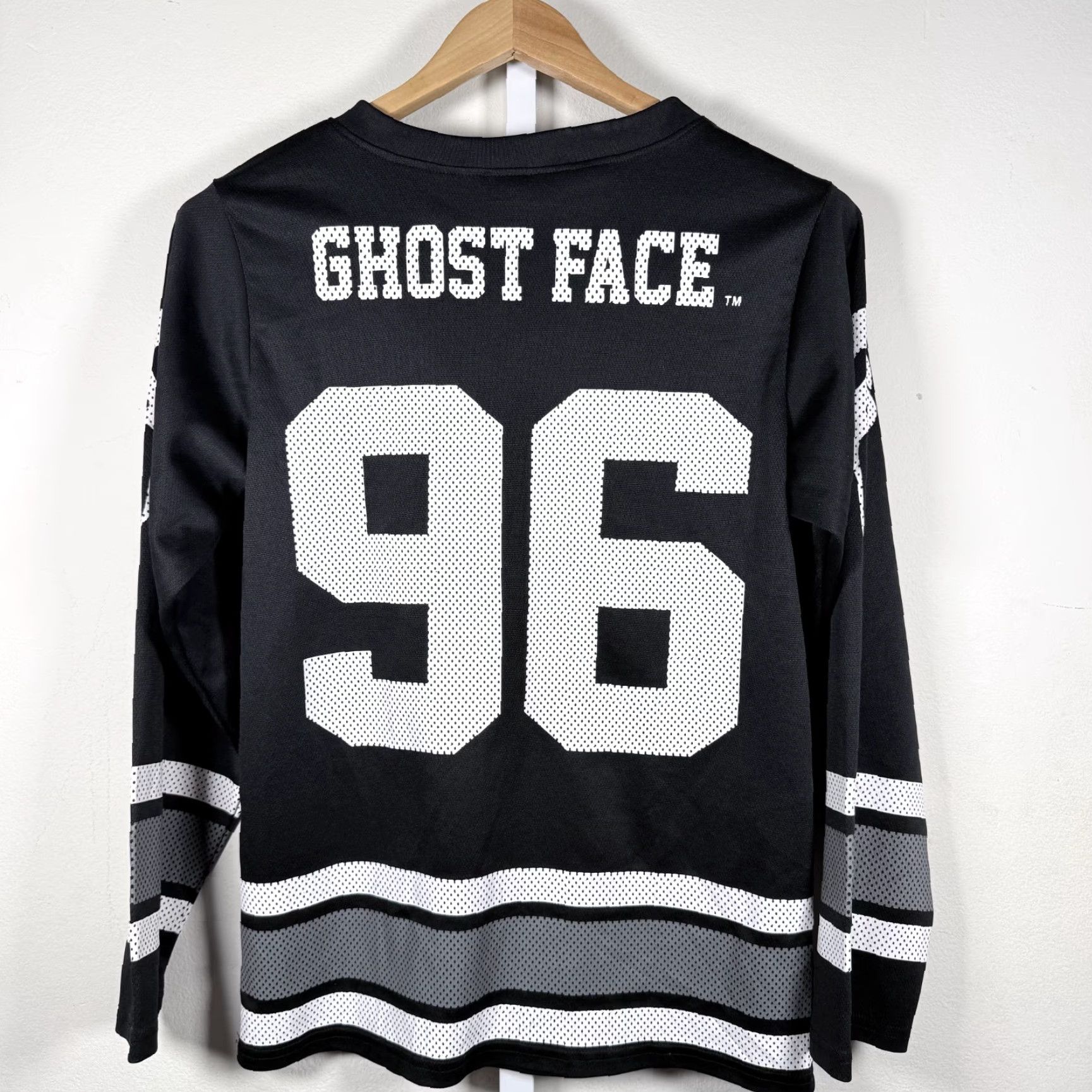 Vintage Ghost Face Hockey Jersey Men's V-Neck Long Sleeve Black XL? Size US M / EU 48-50 / 2 - 2 Thumbnail