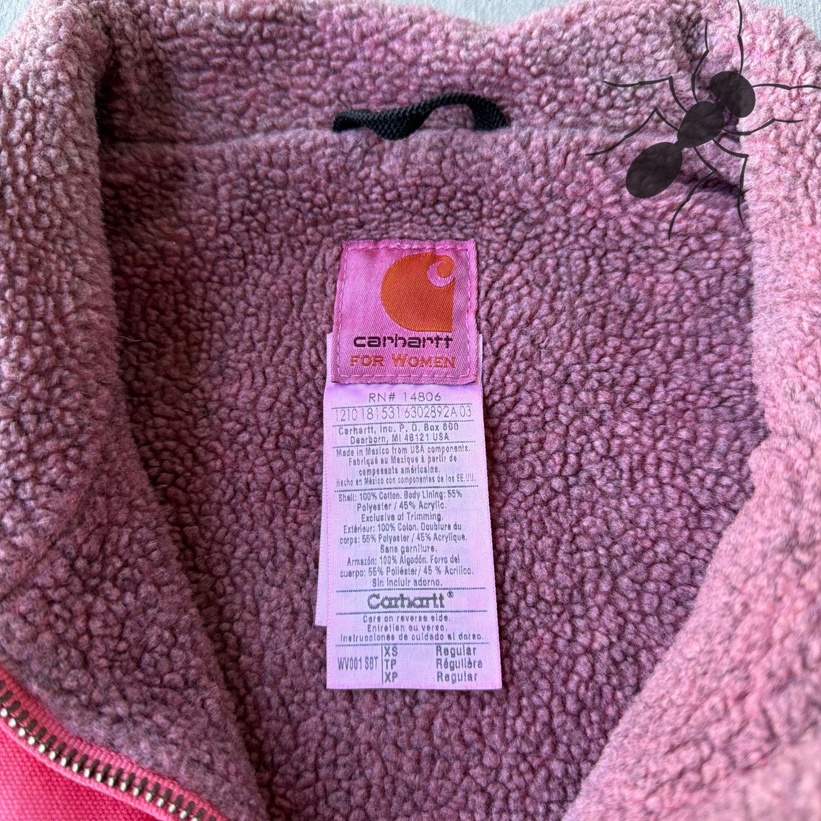 Carhartt × Vintage Vintage Y2K Carhartt WOMENS WV001 SBT pink Sherpa work vest Size US XS / EU 42 / 0 - 3 Thumbnail