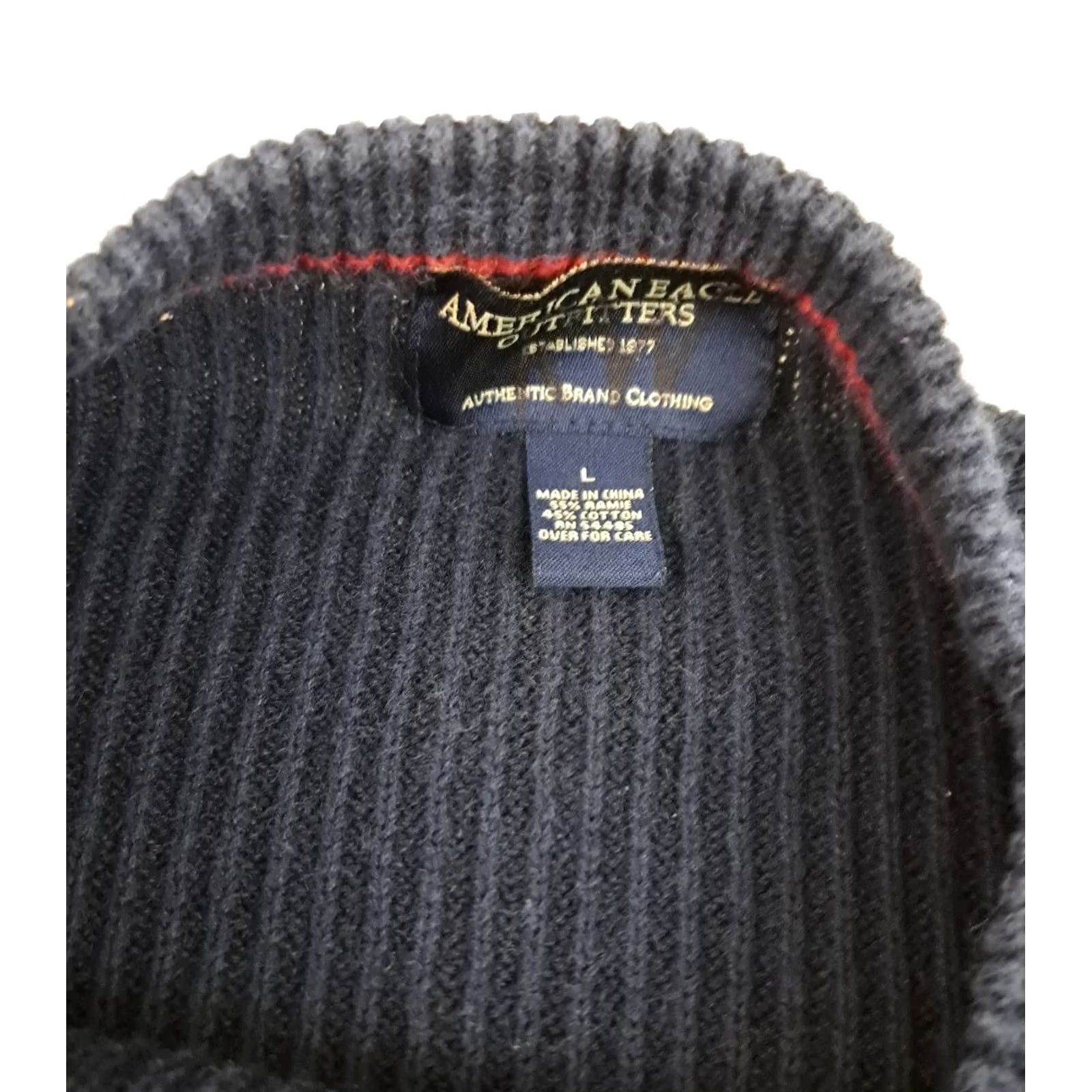 American Eagle Outfitters VINTAGE American Eagle Outfitters Wool-Cotton Navy - Red Striped Knit Sweater Large Size US L / EU 52-54 / 3 - 3 Thumbnail