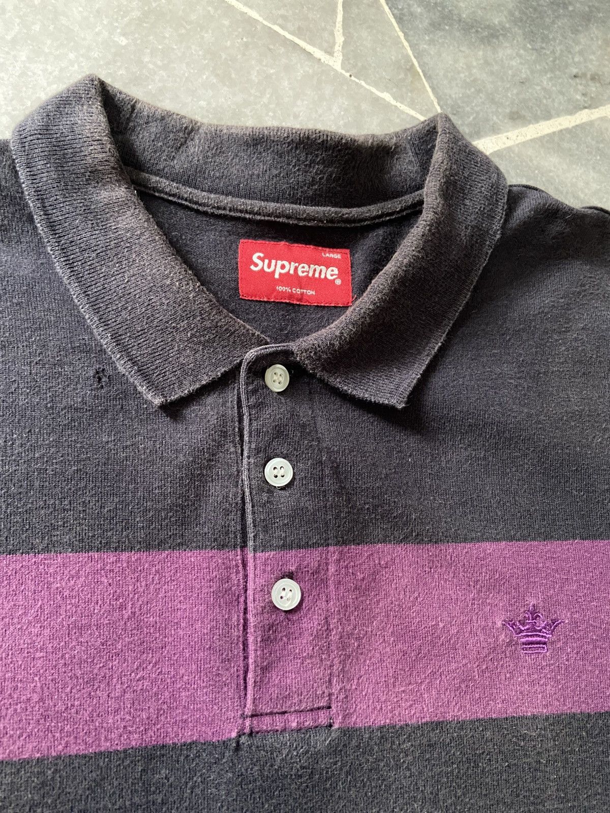Supreme Supreme Stripes Polo Tee shirt Size US L / EU 52-54 / 3 - 5 Thumbnail