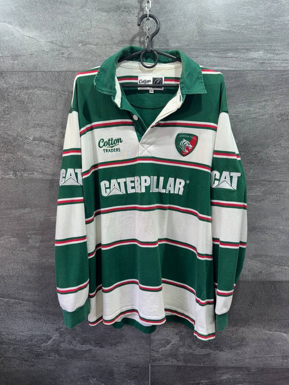 Cotton Traders Leicester Tiger Jersey Rugby Shirt Green White Cotton Trader Size US L / EU 52-54 / 3 - 1 Thumbnail