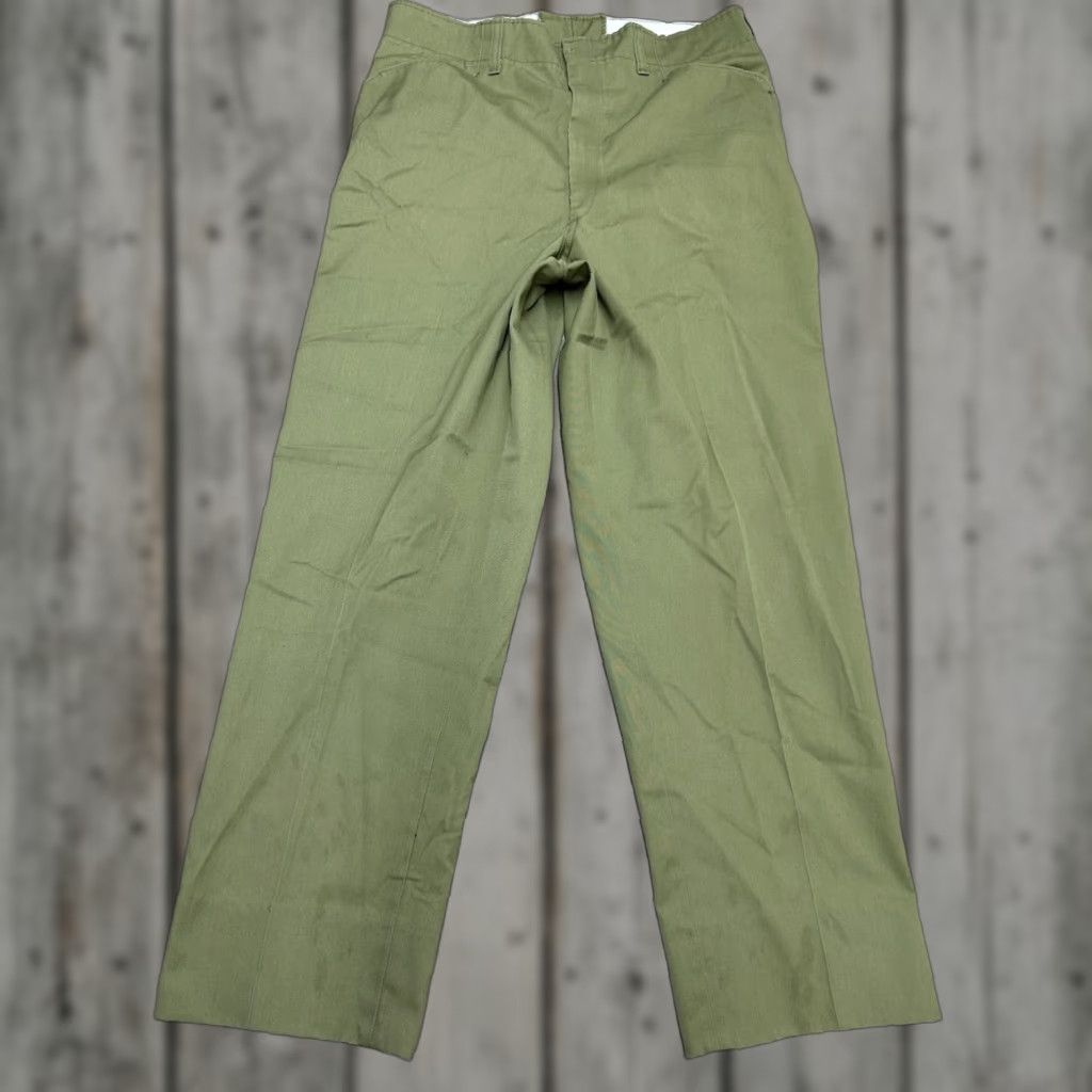 VINTAGE 1960s Boy Scouts Of America Pants Mens Green Cotton Blend Straight Leg Trousers Casual 32x28