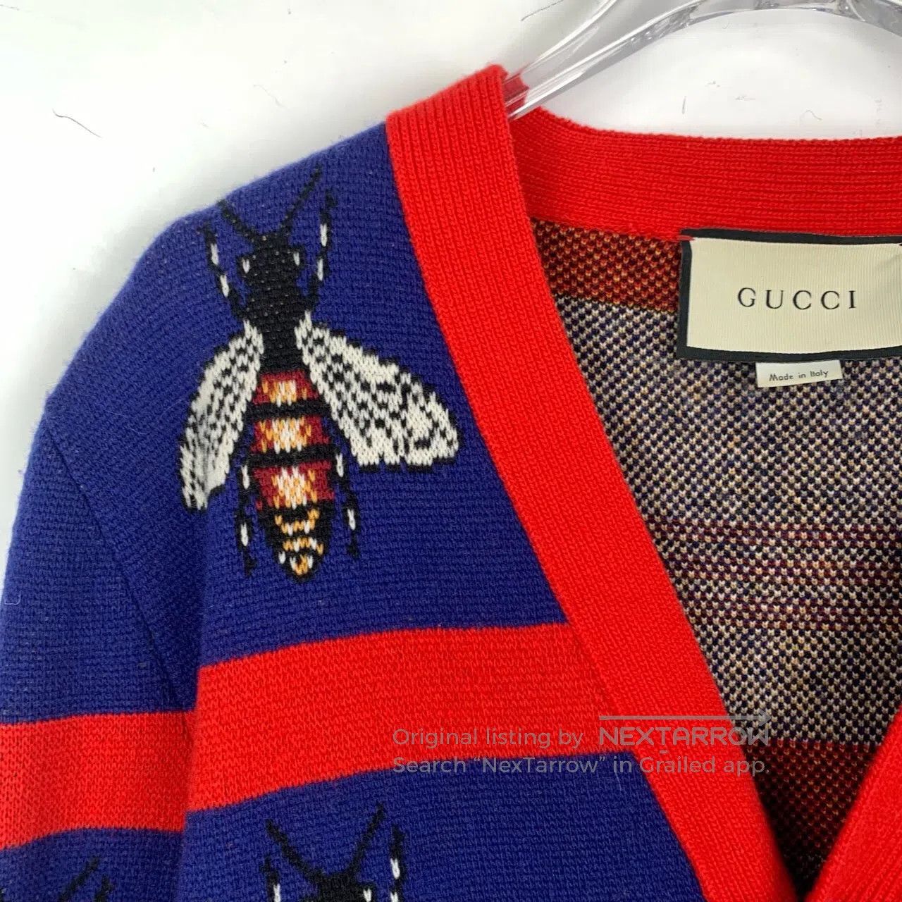 Gucci Guicci Color Blocked Little Bee Pattern Inlayed Striped V- Size XS / US 0-2 / IT 36-38 - 3 Thumbnail