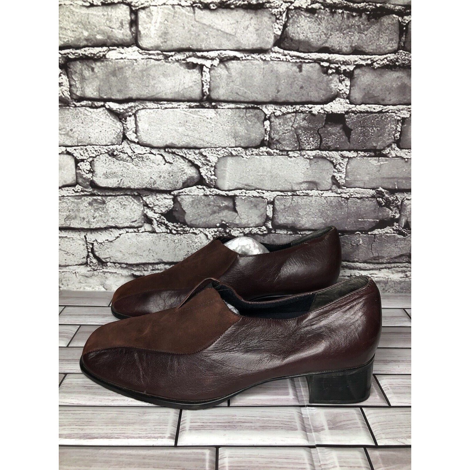 Other Munro American Burgundy Leather Suede Heel Loafer Shoes Wome Size US 10 / IT 40 - 12 Thumbnail