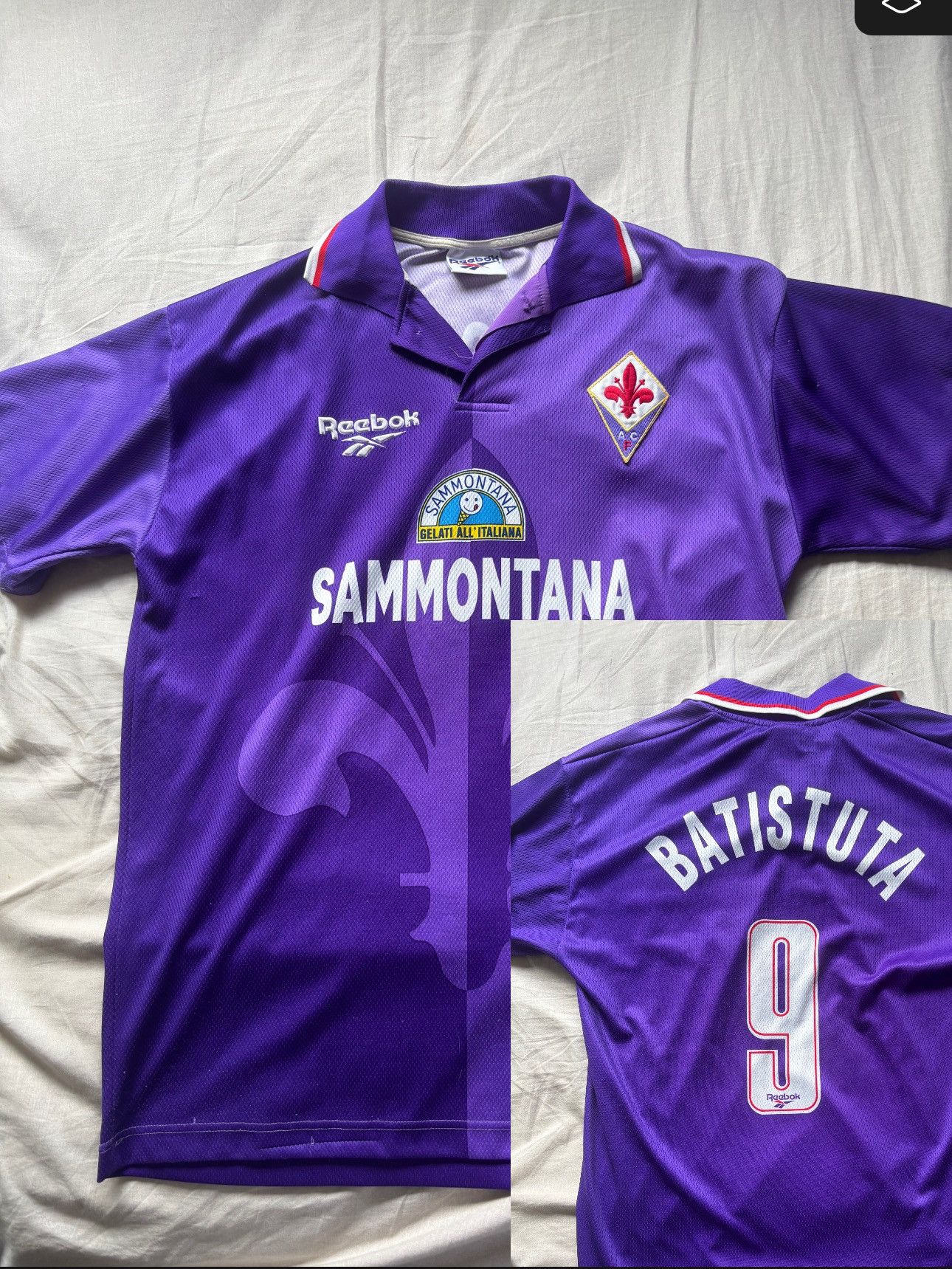 Fiorentina PLAYER ISSUE Batistuta #9 1996-97 home jersey
