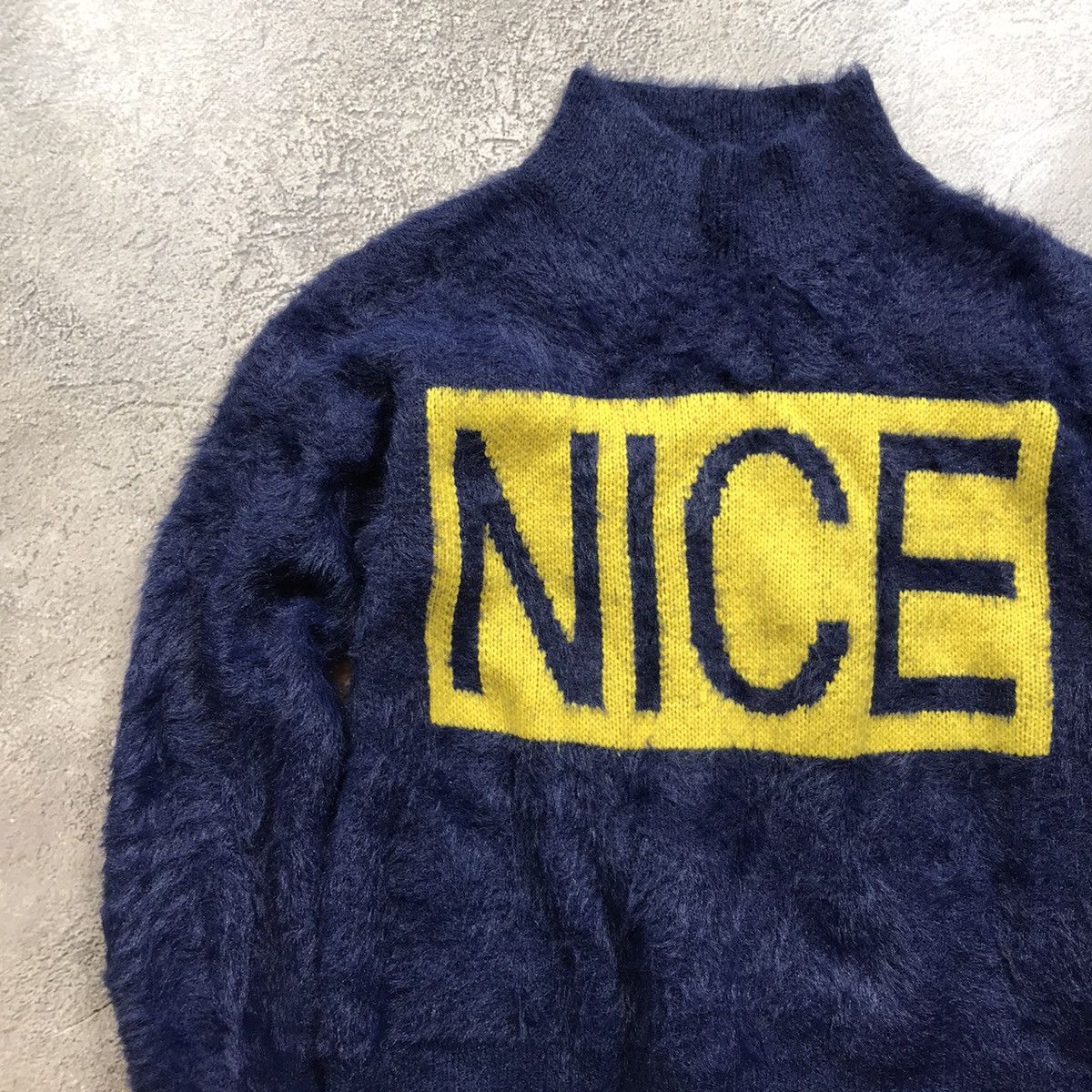 Vintage Vintage 90s NICE Mohair Knit Sweater Oversized Grunge Logo S Size S / US 4 / IT 40 - 3 Thumbnail