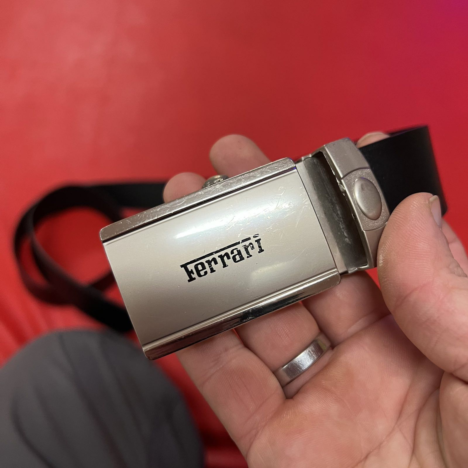 Ferrari Ferrari Black Leather belt Size ONE SIZE - 4 Thumbnail