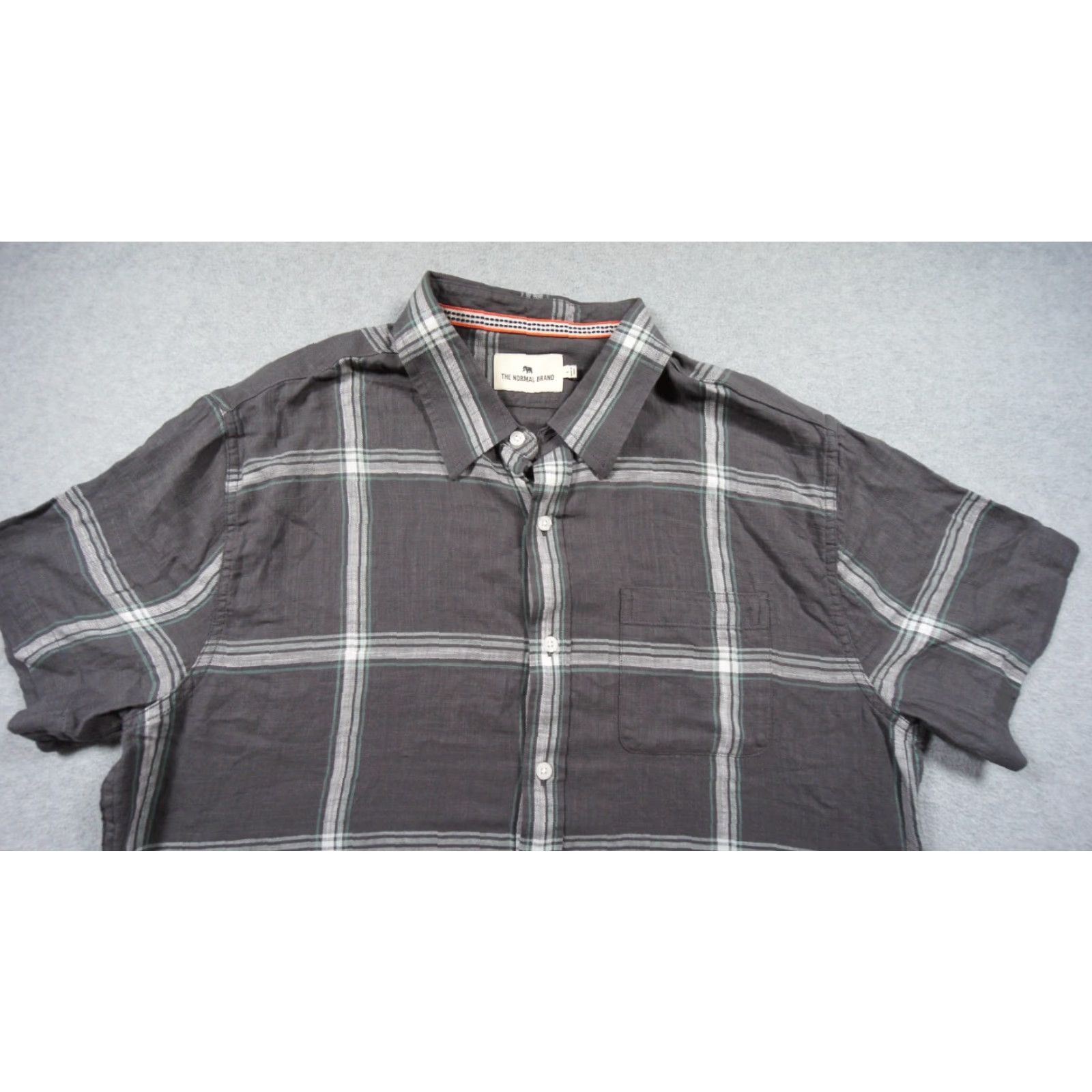 J Brand Nike Shirt Mens Large Gray Button Down Short Sleeve Cotton Adult Size US L / EU 52-54 / 3 - 2 Thumbnail