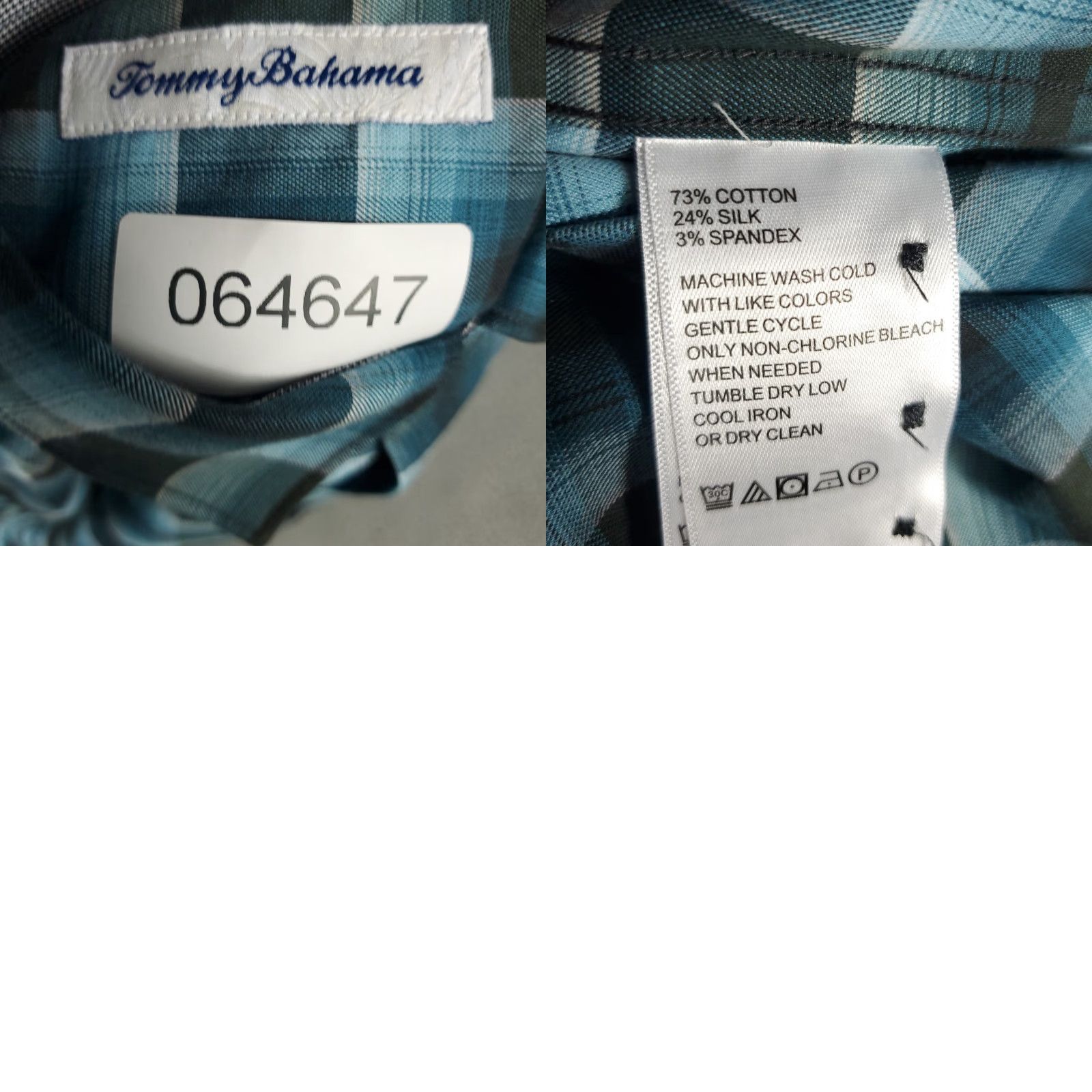 Tommy Bahama Tommy Bahama Shirt Mens Small Blue Plaid Cotton Button-Up Long Sleeve Size US S / EU 44-46 / 1 - 8 Thumbnail