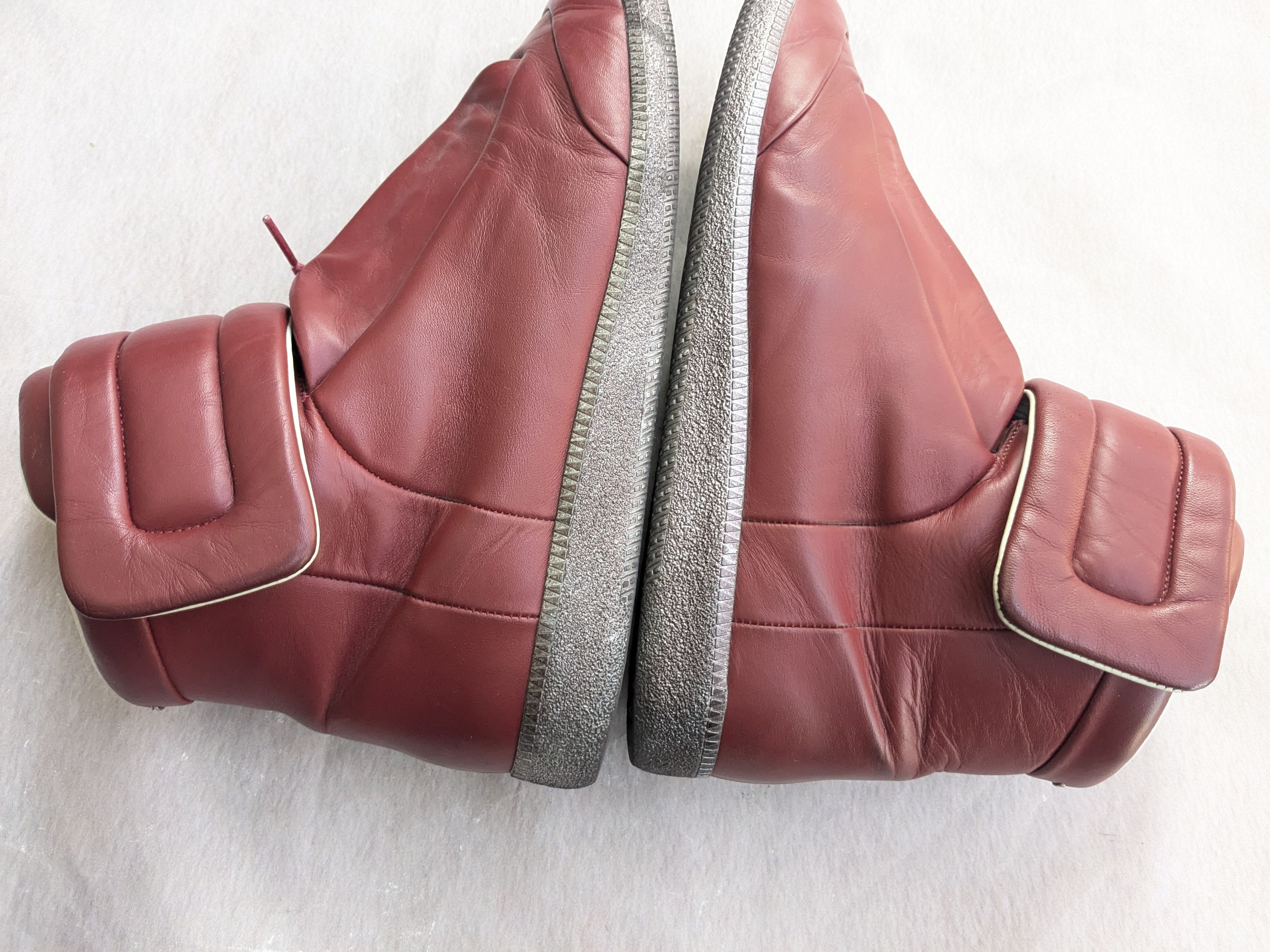 Maison Margiela Maison Margiela Future Red 12.45 Silver Leather High Tops Size US 12 / EU 45 - 12 Thumbnail