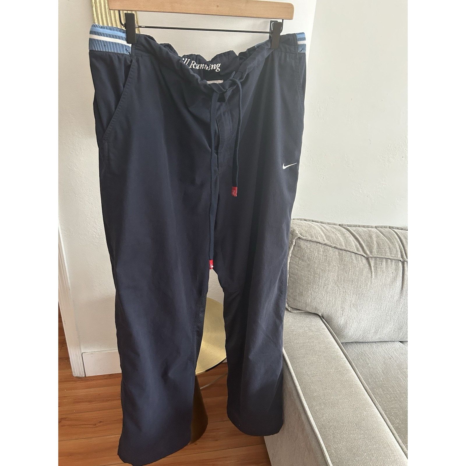 Nike Vtg Nike COR72Z Mens Blue Track Pants XXL Drawstring Joggers Size US 36 / EU 52 - 14 Thumbnail