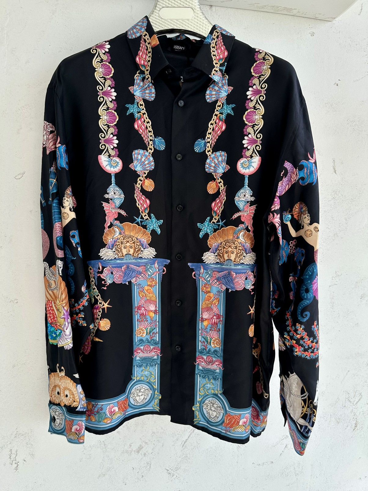 Versace 'Coral Theatre' 100% Silk Shirt Black
