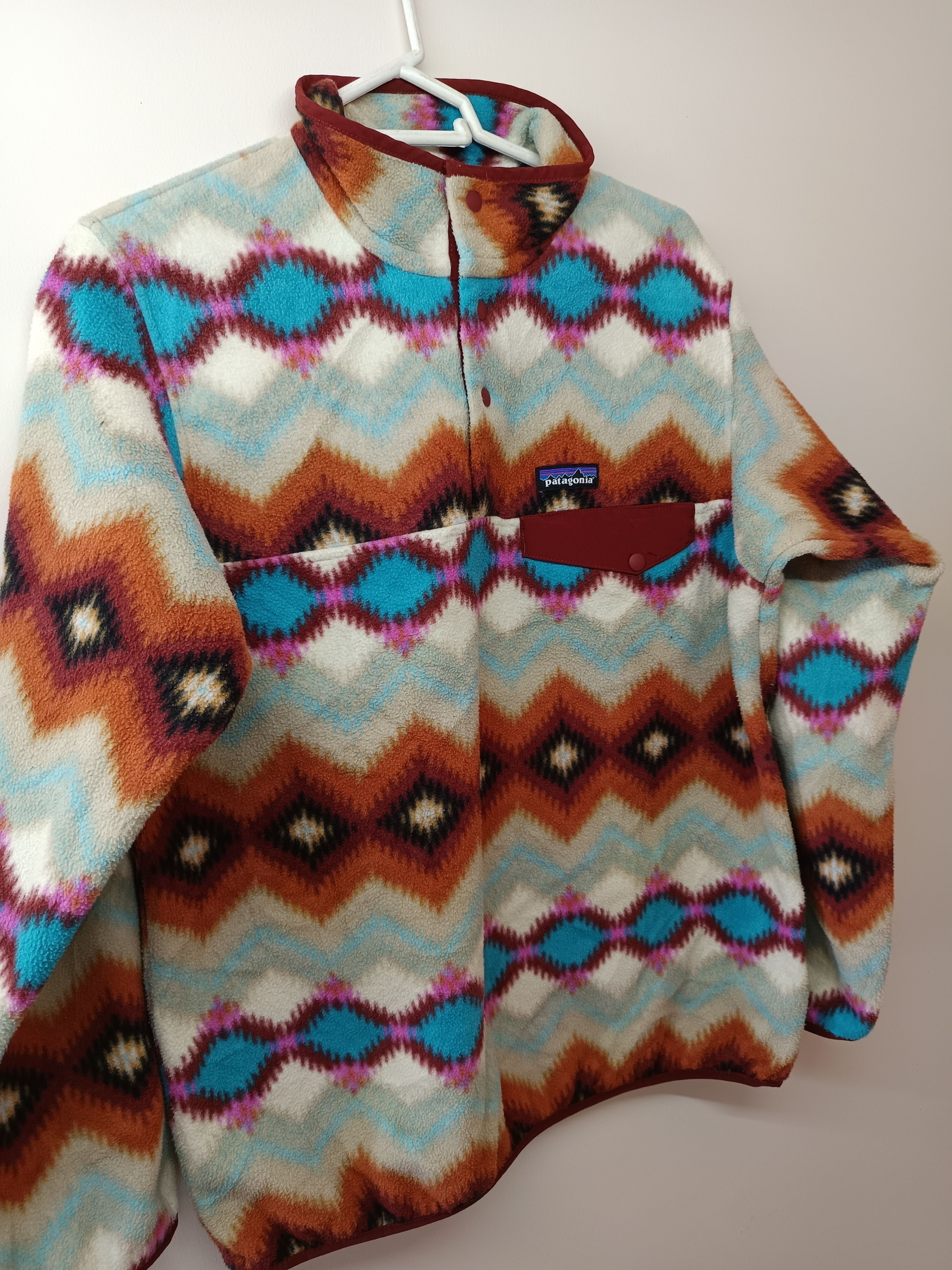 Patagonia × Vintage Patagonia Synchilla Tribal Aztec Fleece Pullover Size US L / EU 52-54 / 3 - 3 Thumbnail
