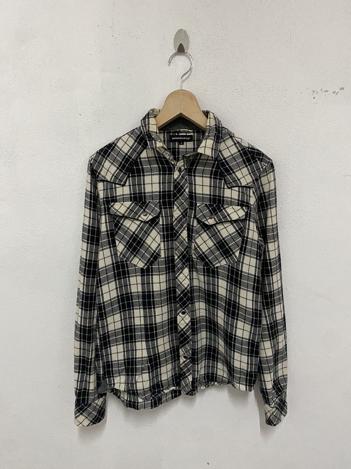 Japanese Brand × semanticdesign Japanese Brand Semantic Design Multipocket Flannel Shirt Size US S / EU 44-46 / 1 - 2 Thumbnail