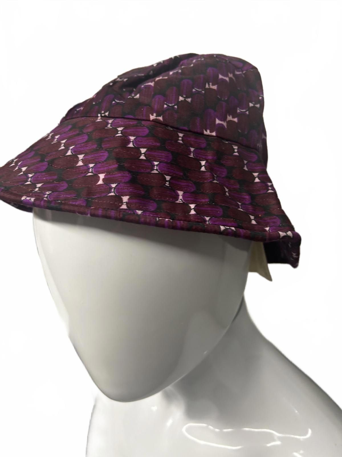 Designer Stylish Purple Patterned Bucket Hat Size ONE SIZE - 5 Thumbnail