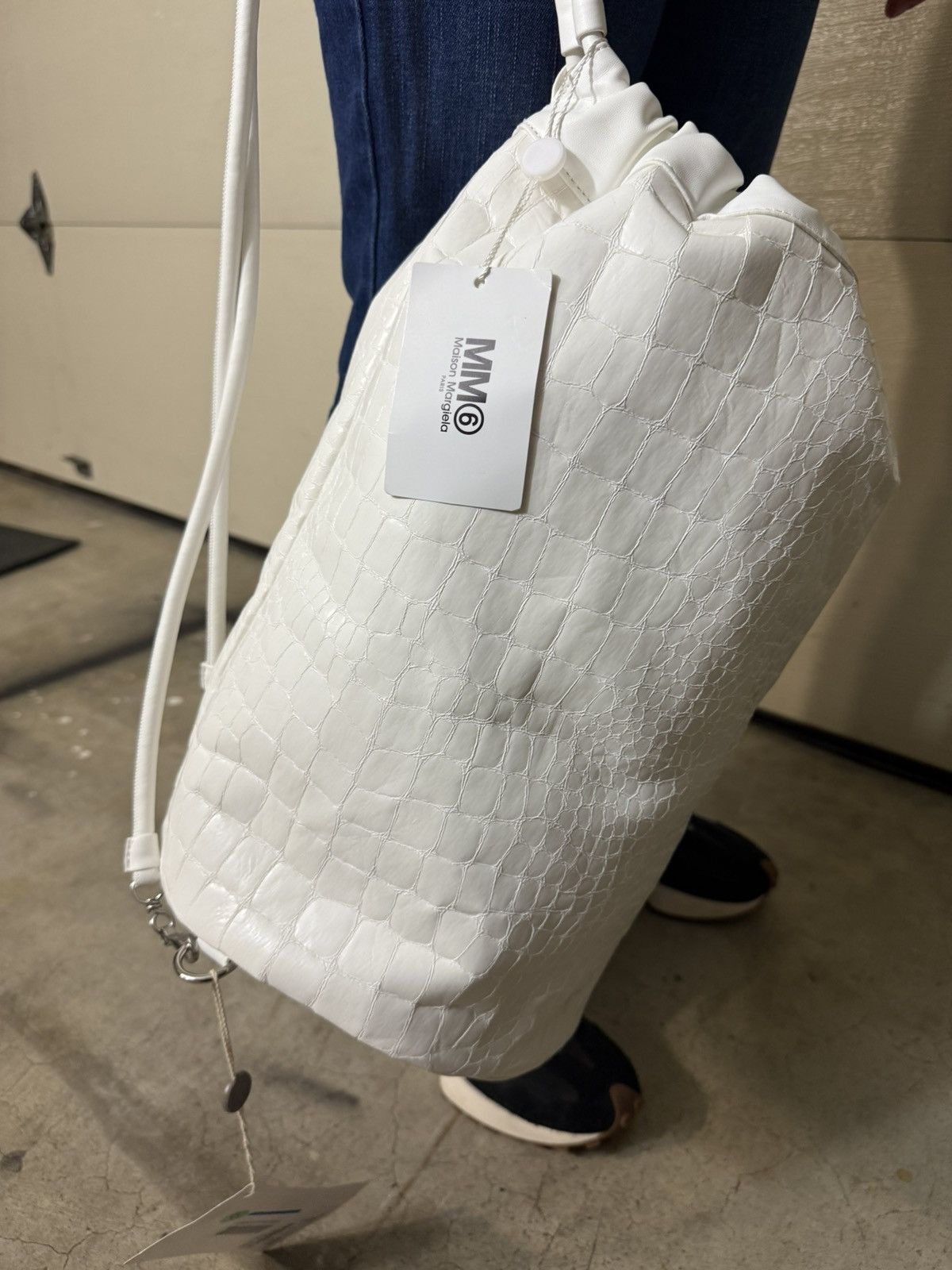 Maison Margiela Maison Margiela MM6 White Crocodile Backpack Size ONE SIZE - 4 Thumbnail
