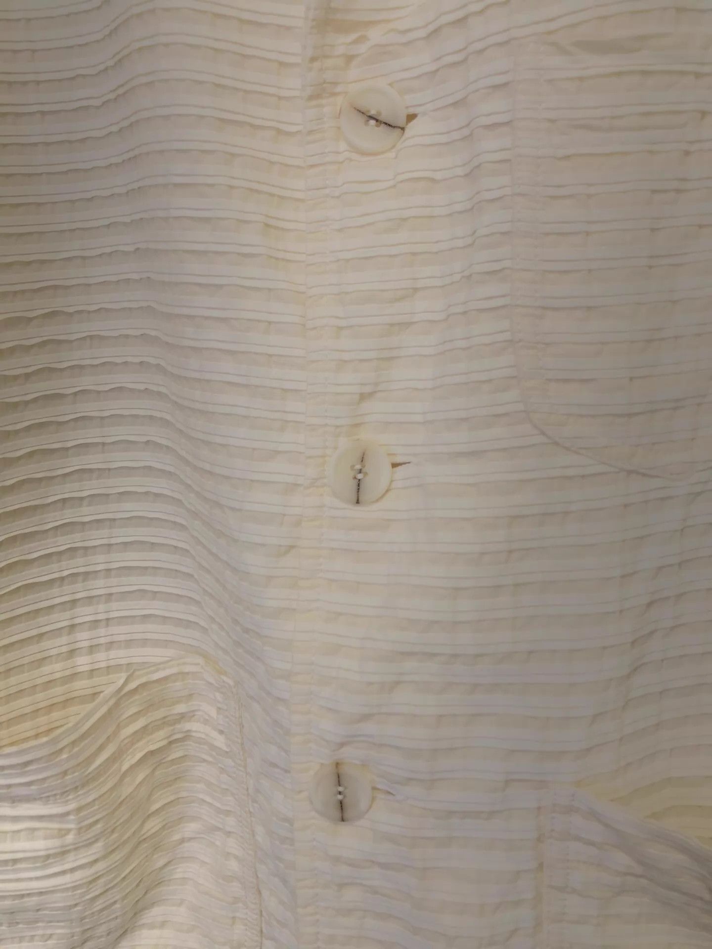 Casey Casey casey casey Cream Ruffled Stripe Buffalo Horn Button Jacket Size US S / EU 44-46 / 1 - 8 Thumbnail