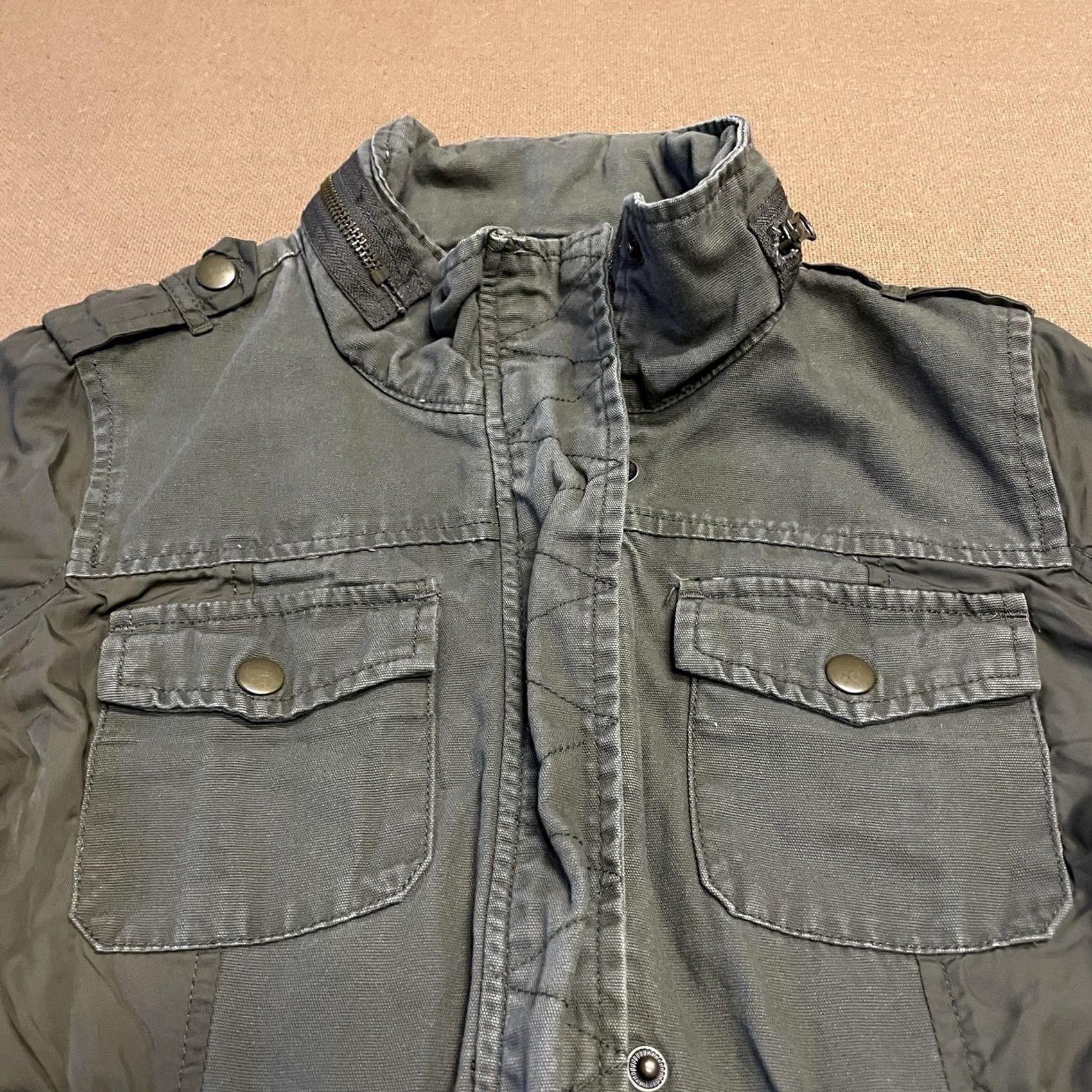 Vintage American Rag Cie Jacket Womens Small Army Green Full Zip Hoodie Pockets Ladies Size S / US 4 / IT 40 - 6 Thumbnail