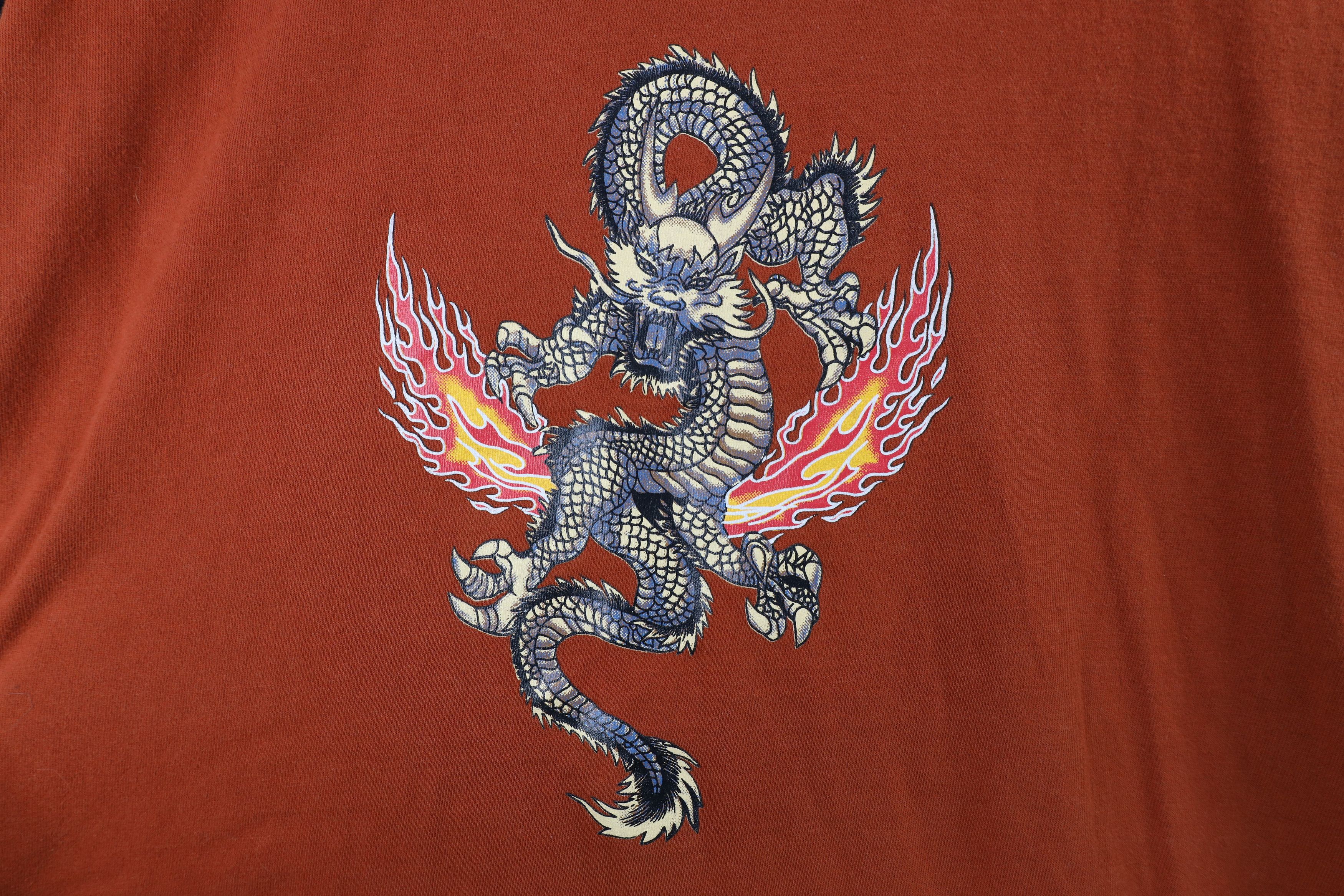 Vintage Vintage 90s Y2K Streetwear Dragon Fire Long Sleeve T-Shirt Size US XXL / EU 58 / 5 - 4 Thumbnail