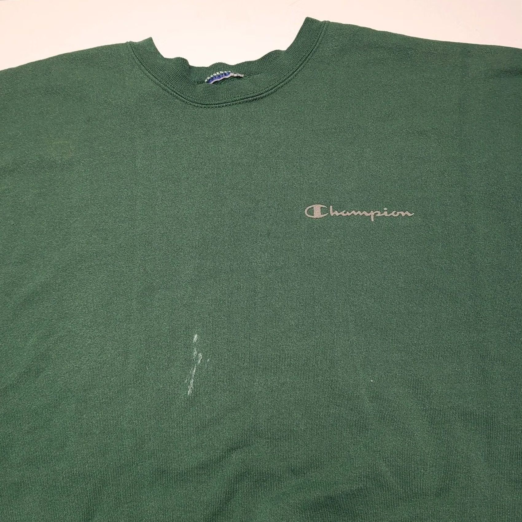 Champion VINTAGE Champion Crewneck Sweatshirt L Men Forest Green Logo Embroidered 90s USA Pullover - Size US L / EU 52-54 / 3 - 3 Thumbnail