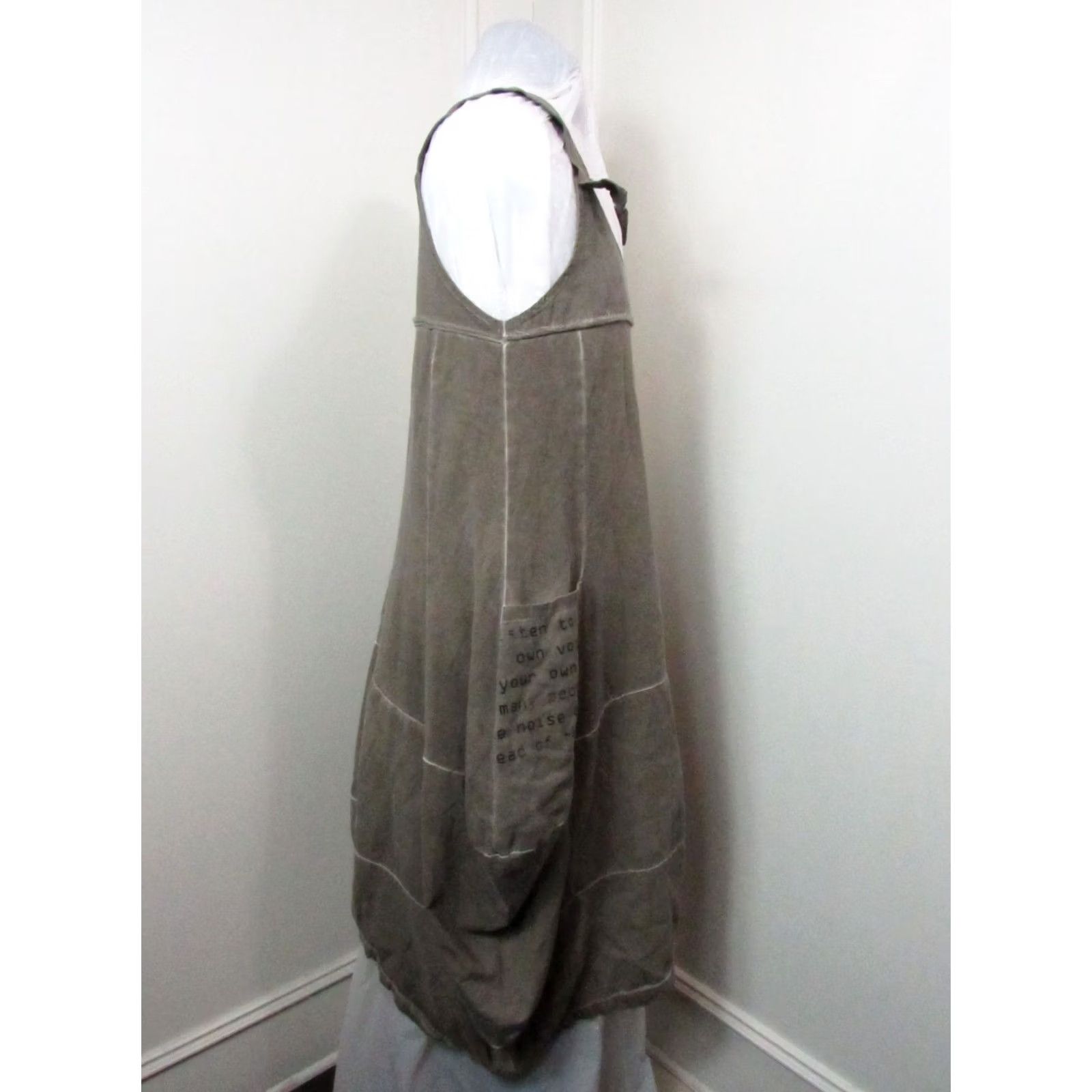 Olive LUUKAA Sleeveless Dress Top Size 1 Faded Olive Cotton Jersey Women Size XS / US 0-2 / IT 36-38 - 5 Thumbnail