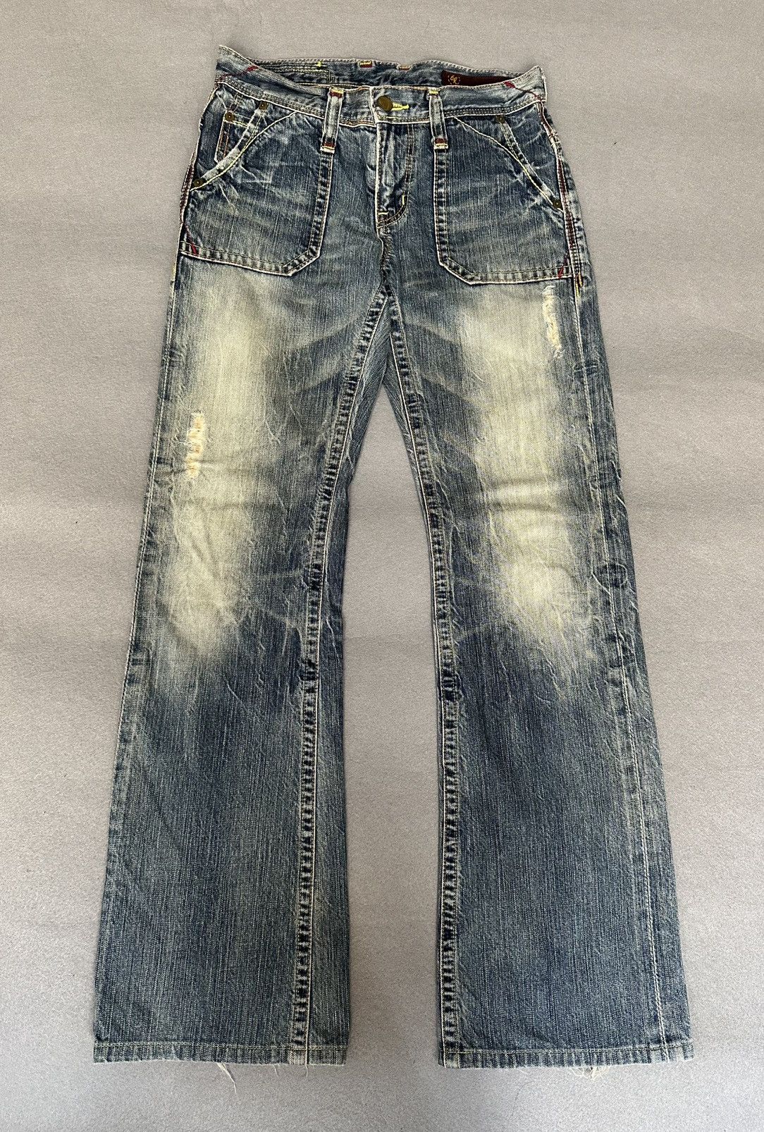 Japanese Brand FLARE Brappers Japan Denim Claw Marks Low Rise Denim Size US 28 / EU 44 - 1 Thumbnail