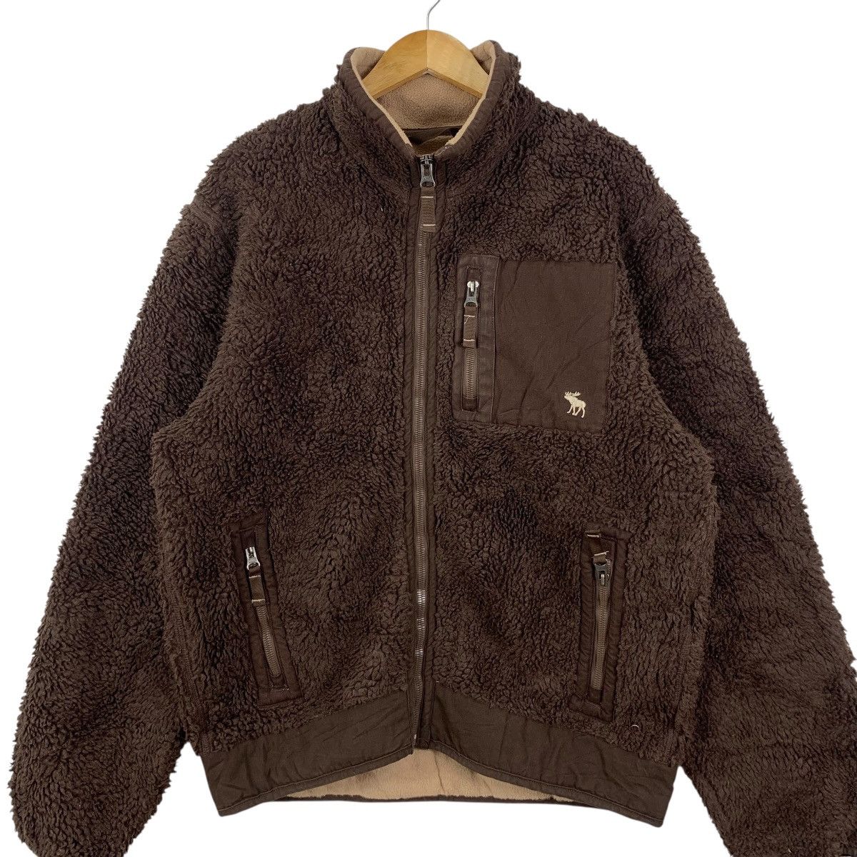 Abercrombie & Fitch ABERCROMBIE & FITCH Retro X Bulky Sherpa Fleece Zipper Size US L / EU 52-54 / 3 - 6 Thumbnail
