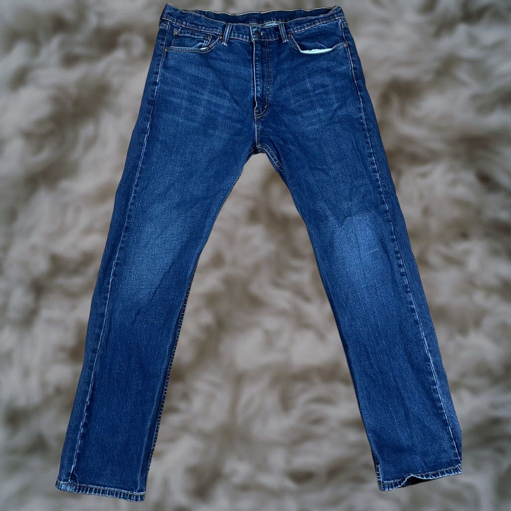 Levi's LEVI'S 505 Straight Jeans Mens 38Wx34L Blue Strauss Fit Stretch Denim CottonBlend Size US 38 / EU 54 - 1 Thumbnail