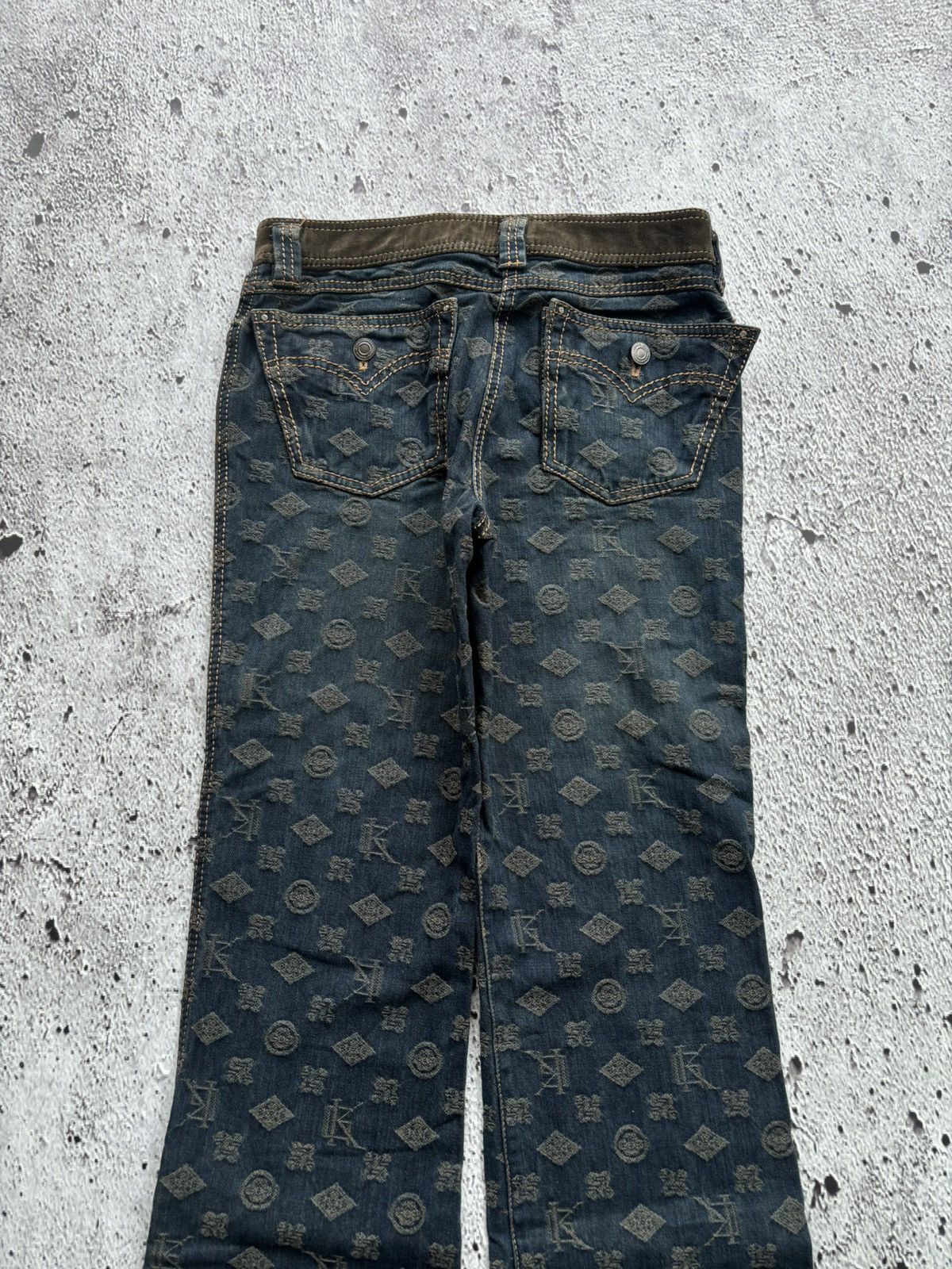 Hysteric Glamour 2000's GK flare monogram bootcut jeans Size 27" / US 4 / IT 40 - 6 Thumbnail