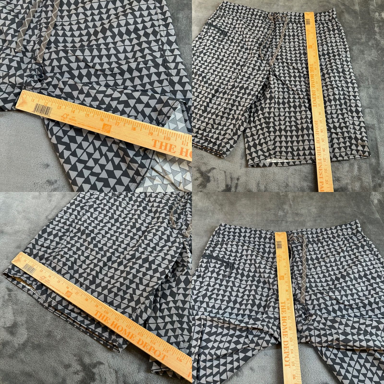 Patagonia Patagonia Wavefarer Board Shorts Mens 36 Gray Geometric Triangle Print Size US 36 / EU 52 - 8 Thumbnail